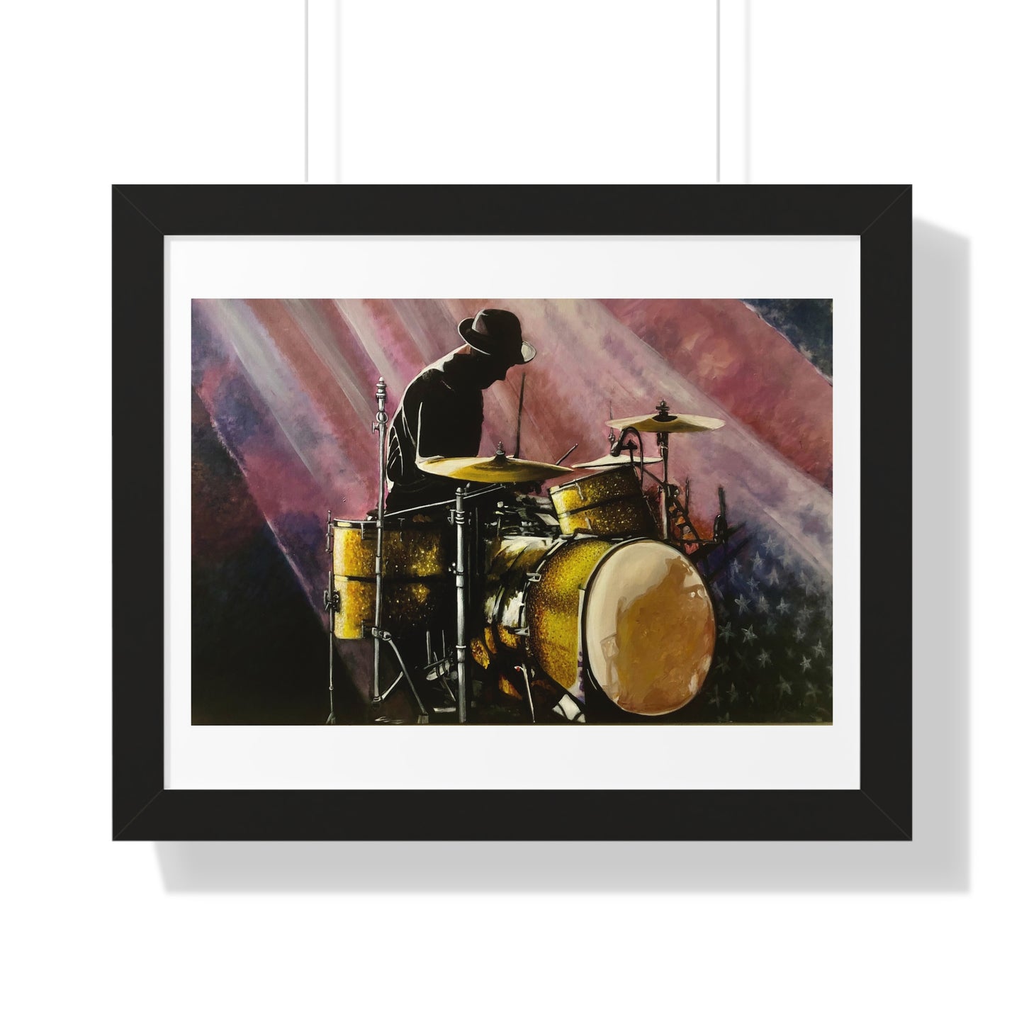 Framed Horizontal Poster, Drummer, Soul Music Collection