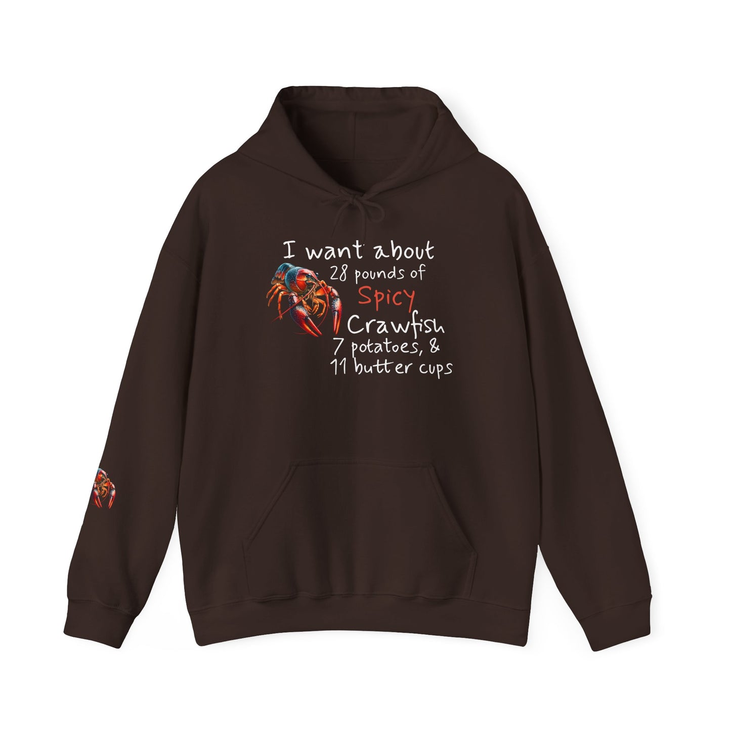 Unisex Heavy Blend™ Hooded Sweatshirt, I Want 28 Pounds of Crawfish Design, Life on the Bayou Collection