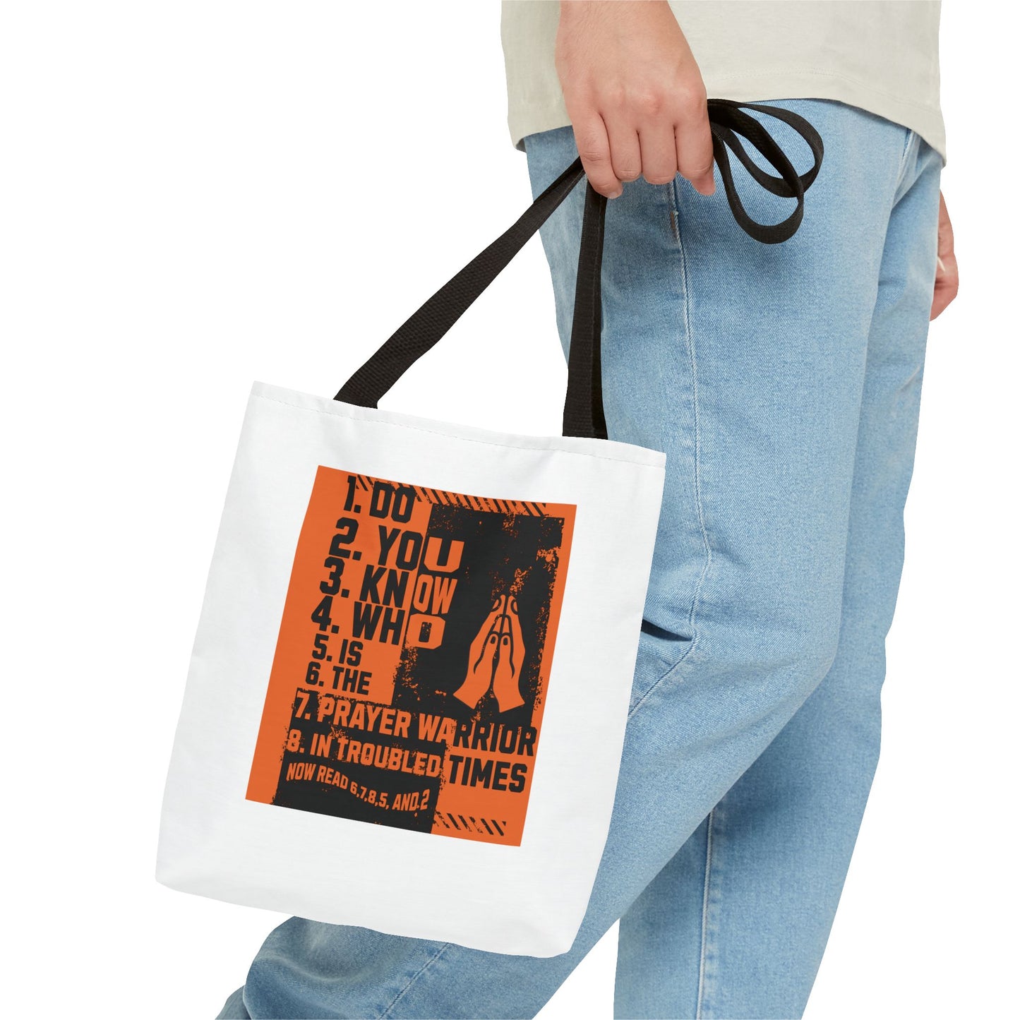 Tote Bag (AOP), Printed Design, Prayer Warrior, FrediFreds Home Collection