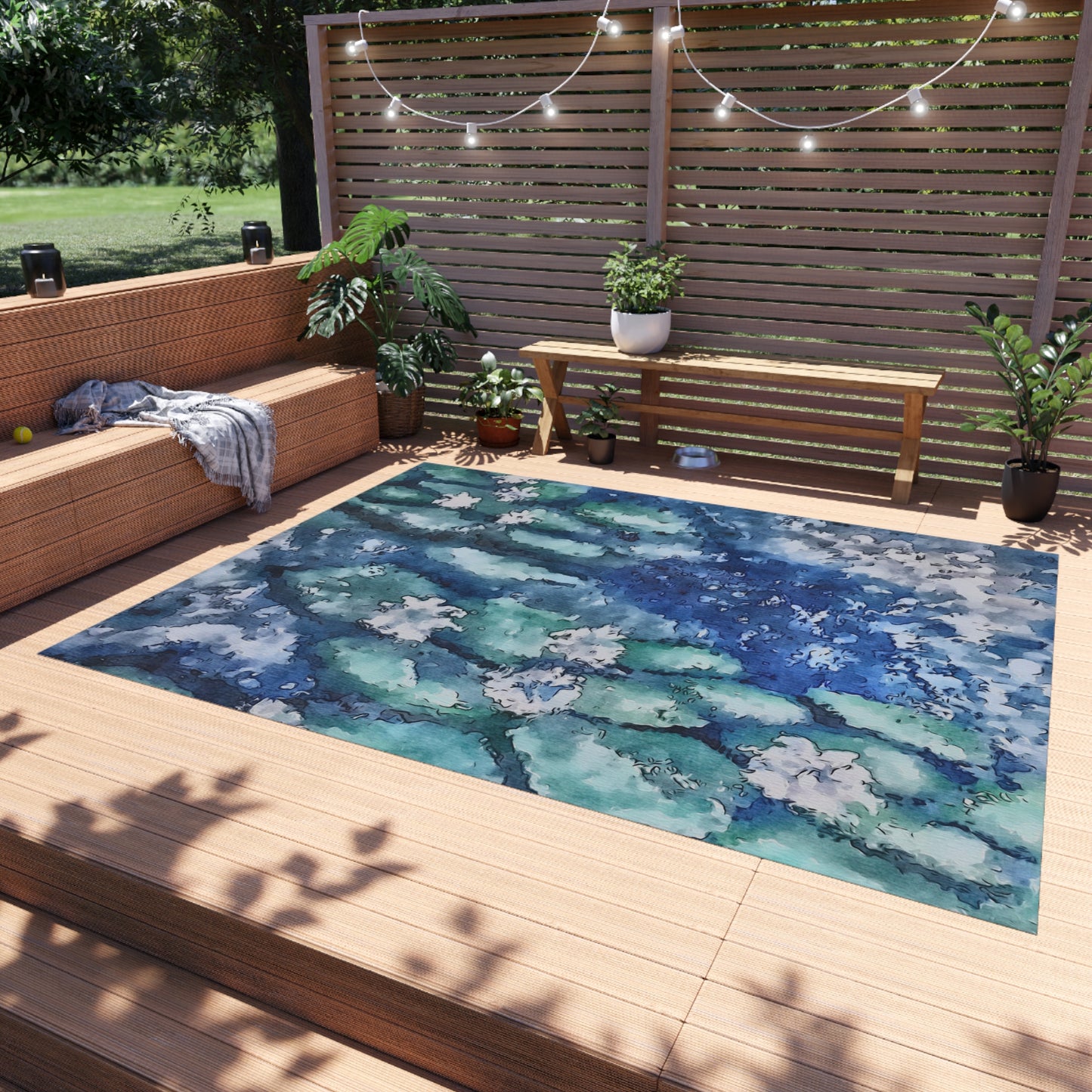 Outdoor Rug, Water Lilies, FrediFreds Home Collection