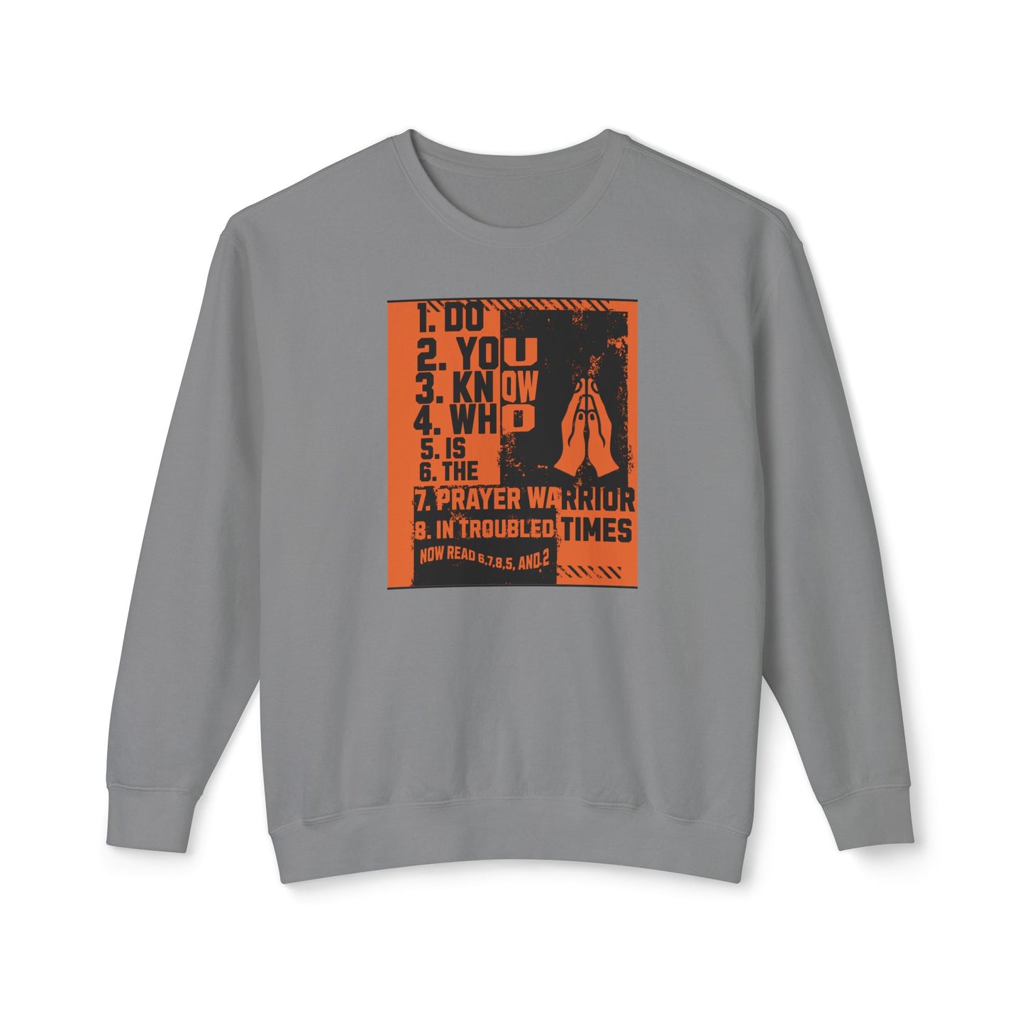 Unisex Lightweight Crewneck Sweatshirt, Prayer Warrior, FrediFreds Home Collection