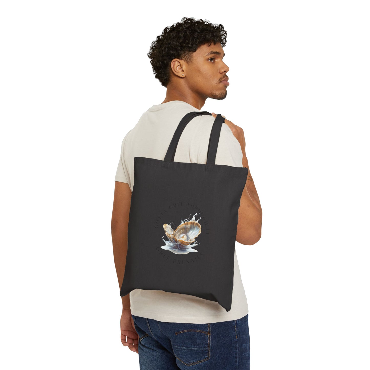 Cotton Canvas Tote Bag, Grit Prevails, Gotta Grit Through It Collection