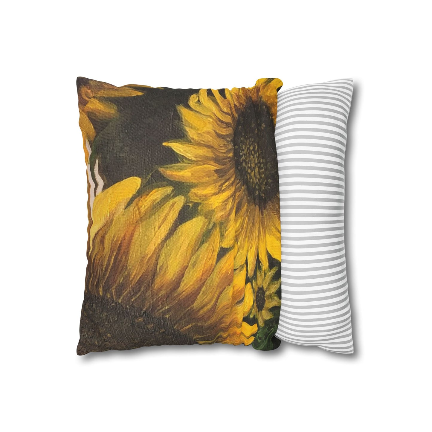 Spun Polyester Square Pillowcase, Sunflowers