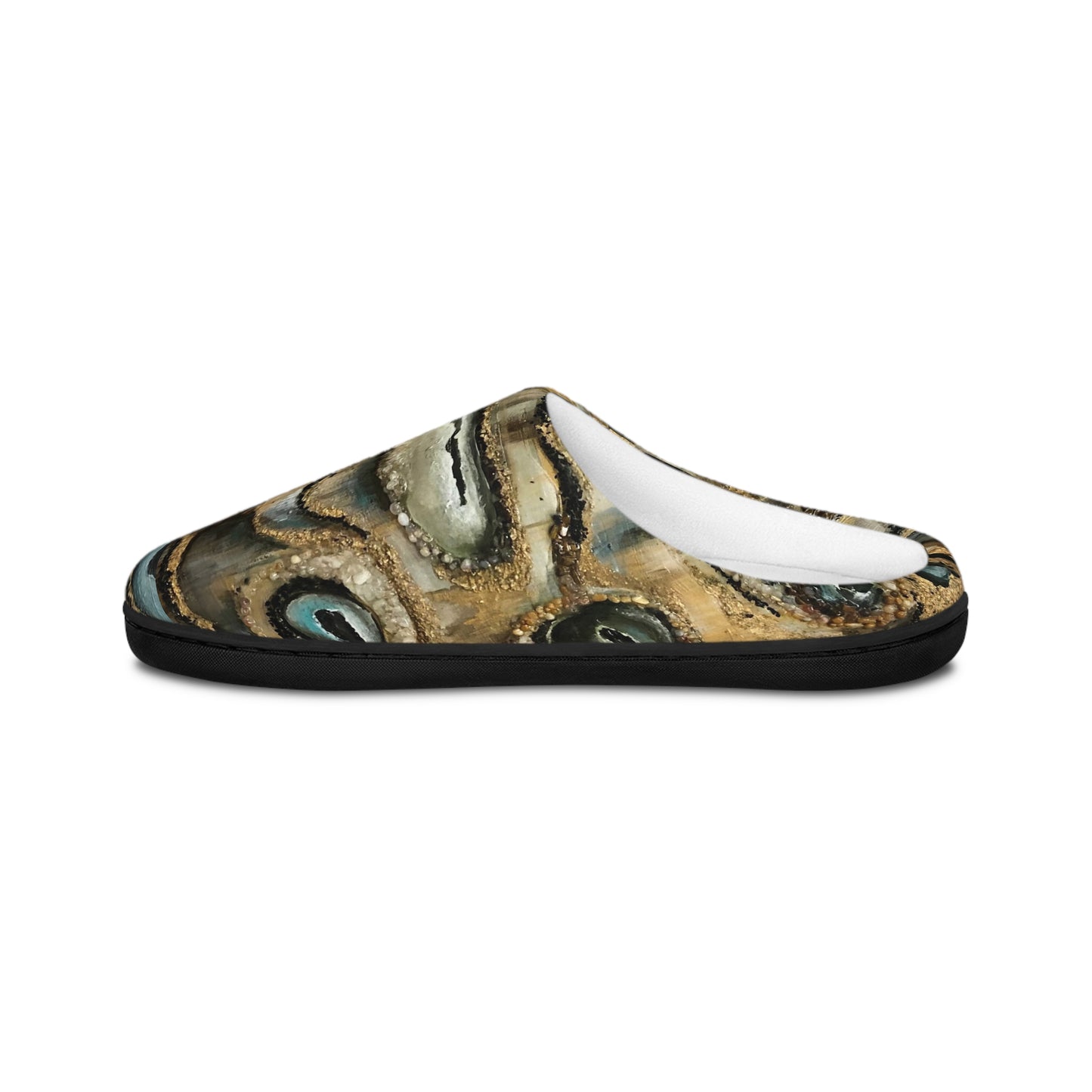 Men's Indoor Slippers, Whimsical Creek Bed Design with Life on the Bayou Collection