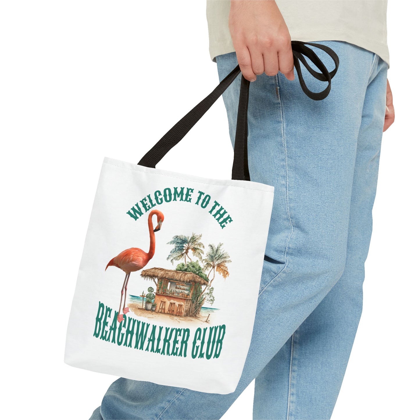 Tote Bag (AOP) "Flamingo Beachwalker Club"