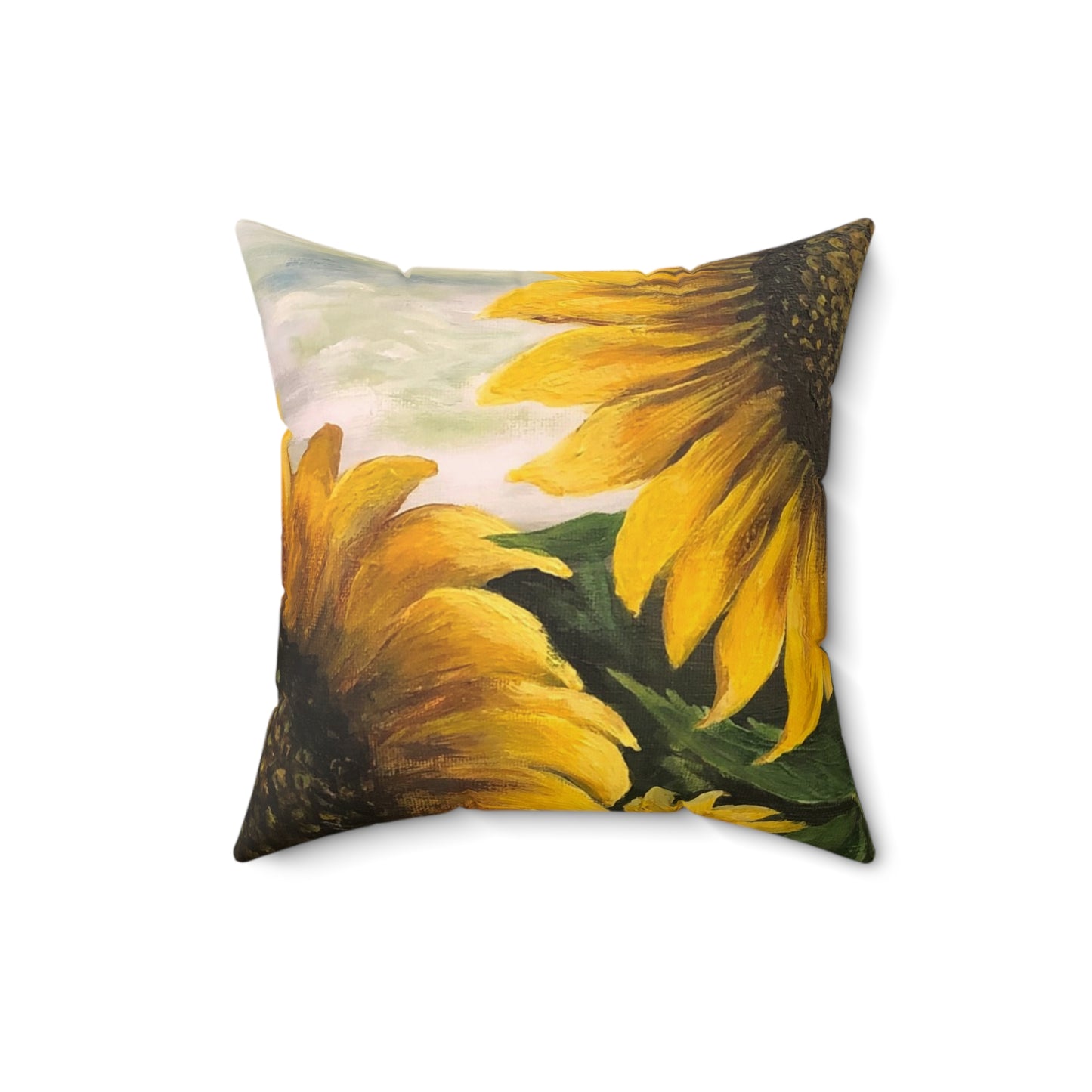 Spun Polyester Square Pillow, Sunflower Field, FrediFreds Home Collection