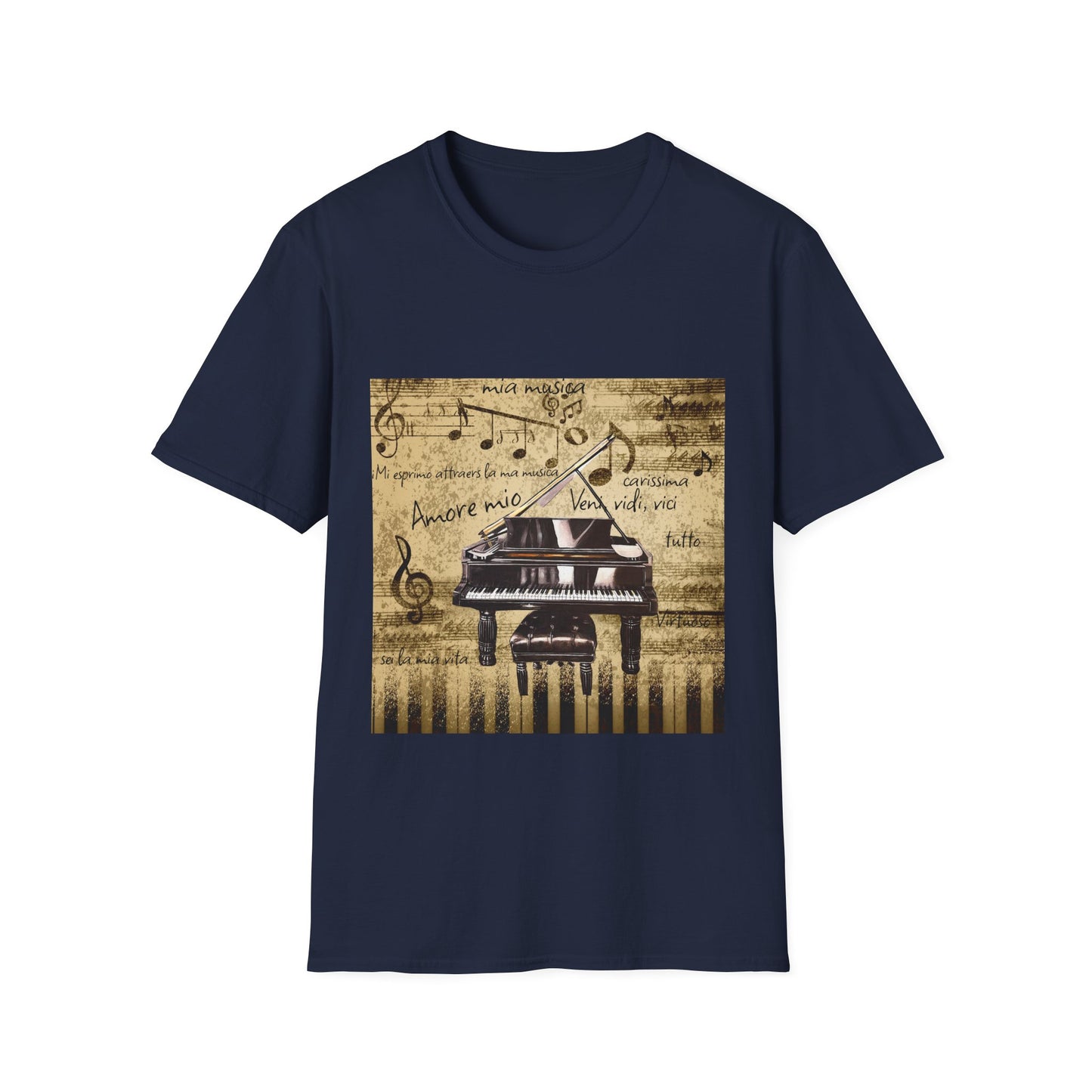 Unisex Softstyle T-Shirt, Pianist, Love Notes, Soul Music