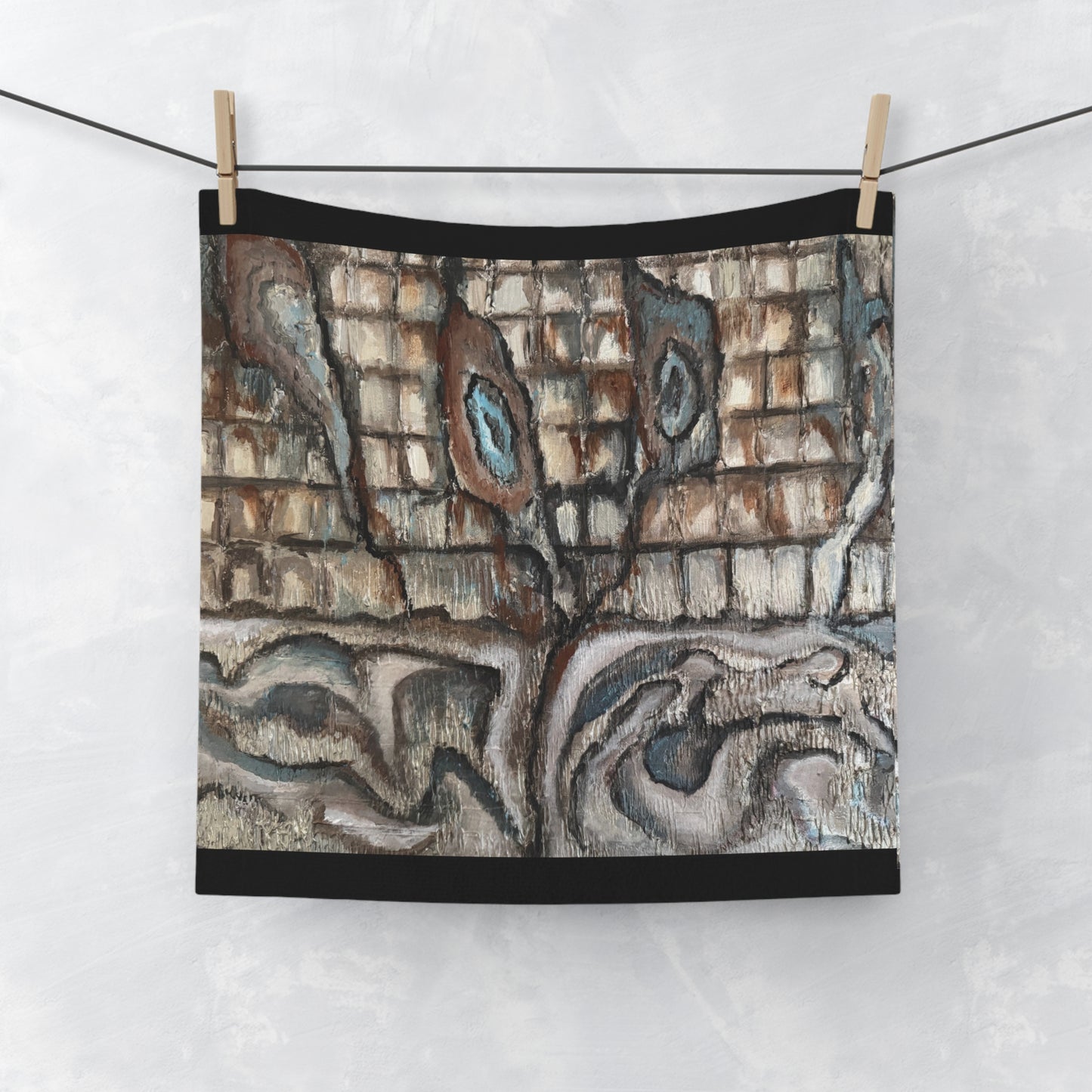 Face Towel, Artsy. Abstract Oyster Shells, FrediFreds Home Collection