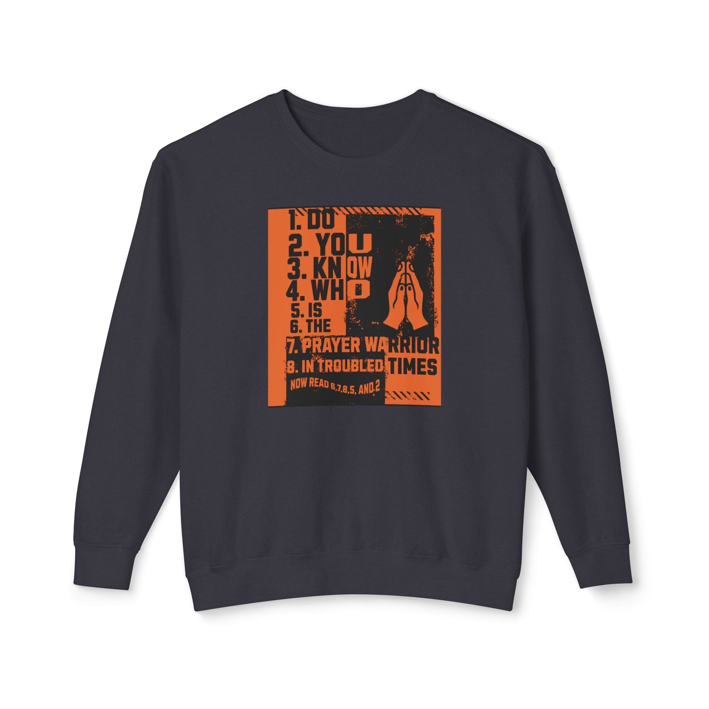 Unisex Lightweight Crewneck Sweatshirt, Prayer Warrior, FrediFreds Home Collection