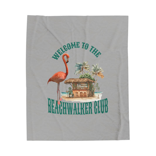 Velveteen Plush"Beachwalker Club"  Blanket,  Snuggling Cover for Home or Travel, Beachwalker Club Collection