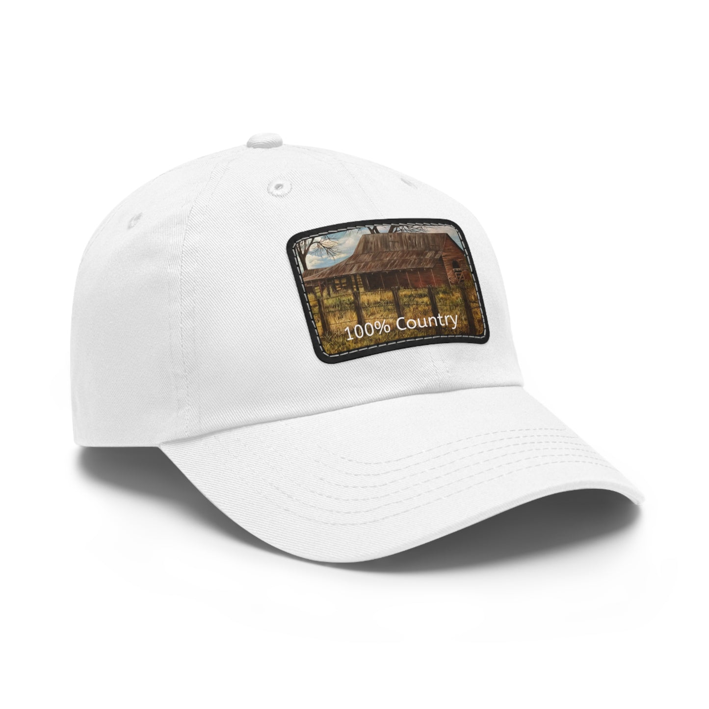 Dad Hat with Leather Patch (Rectangle), 100% Country, FrediFreds Home Collection