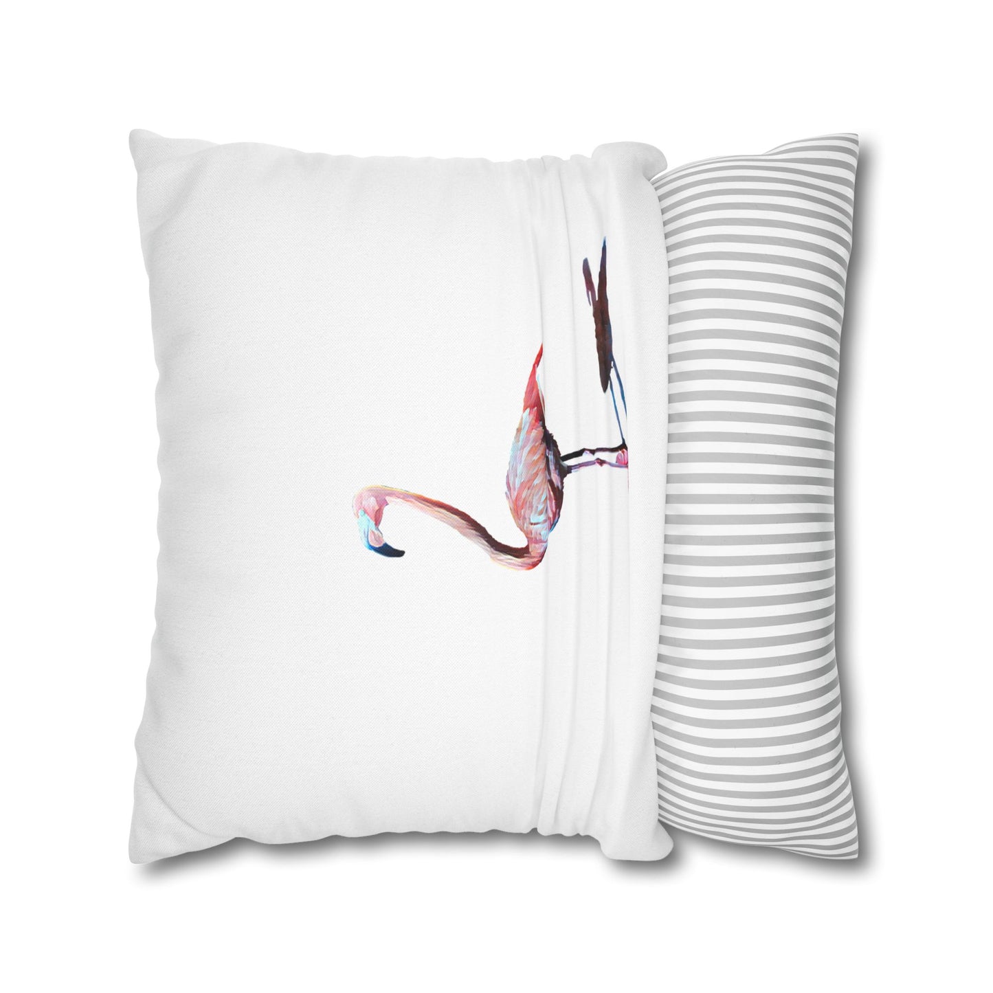 Spun Polyester Square Pillowcase, Flamingo, Beachwalker Club Collection