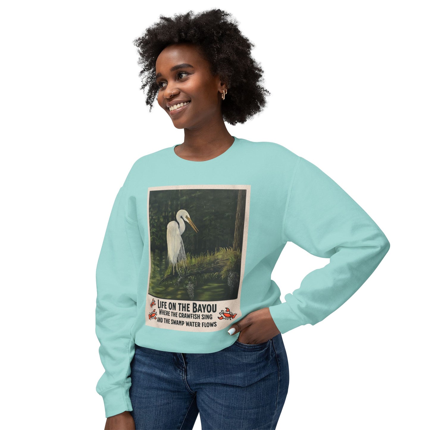 Unisex Lightweight Crewneck Sweatshirt, Life on the Bayou