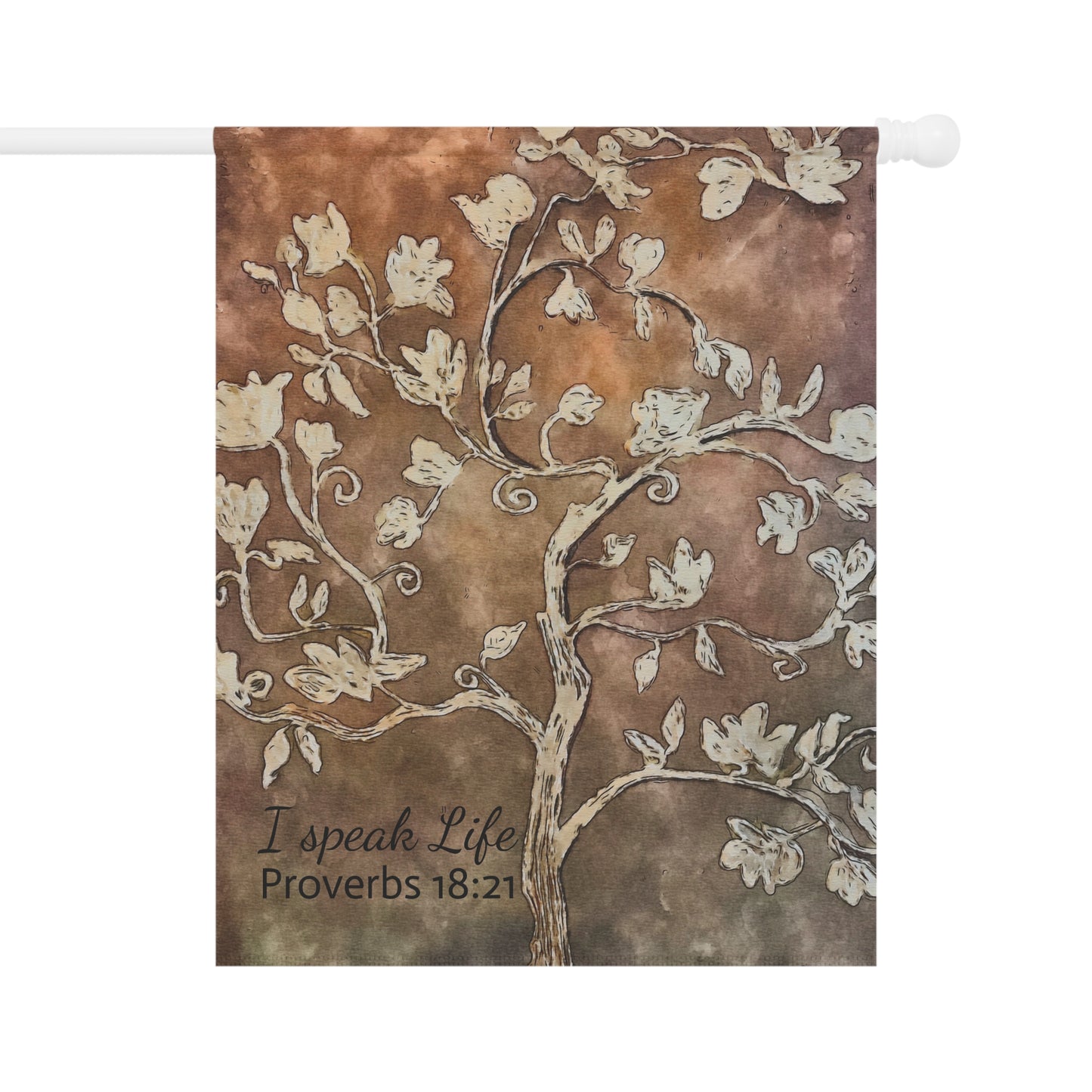 Garden & House Banner, Designer Artwork, I Speak Life, Proverbs 18:21, FrediFred Home Collection