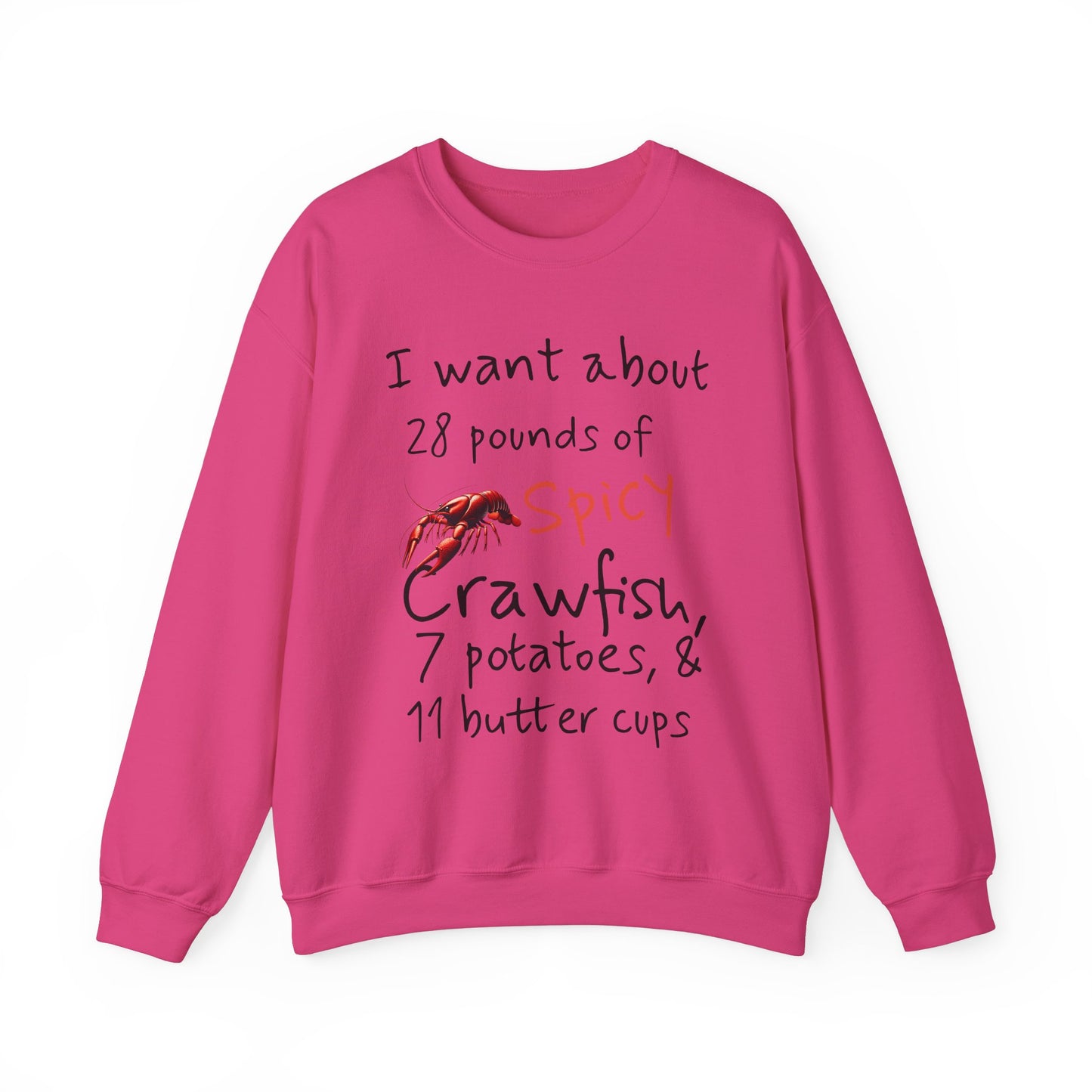 Unisex Heavy Blend™ Crewneck Sweatshirt, I want 28 pounds of Crawfish, Life on the Bayou Collection