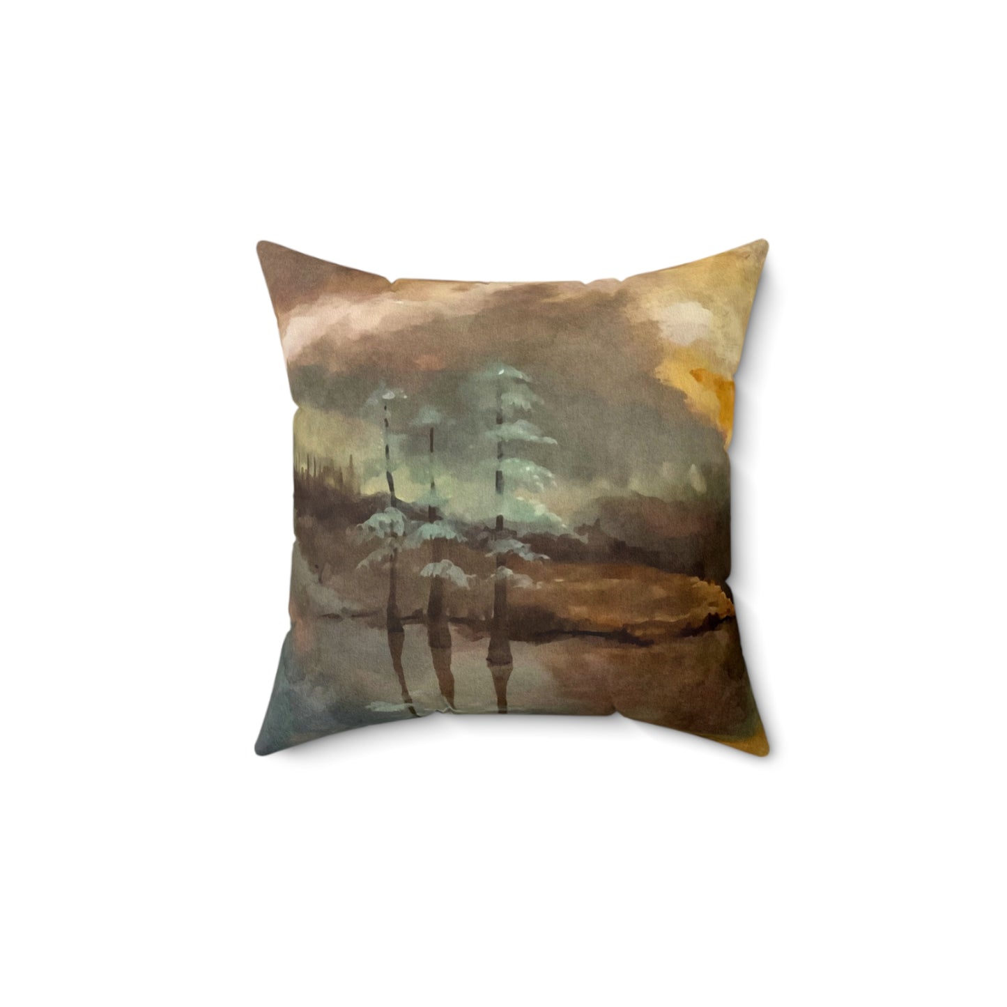 Spun Polyester Square Pillow, Moon Lake, FrediFreds Home Collection