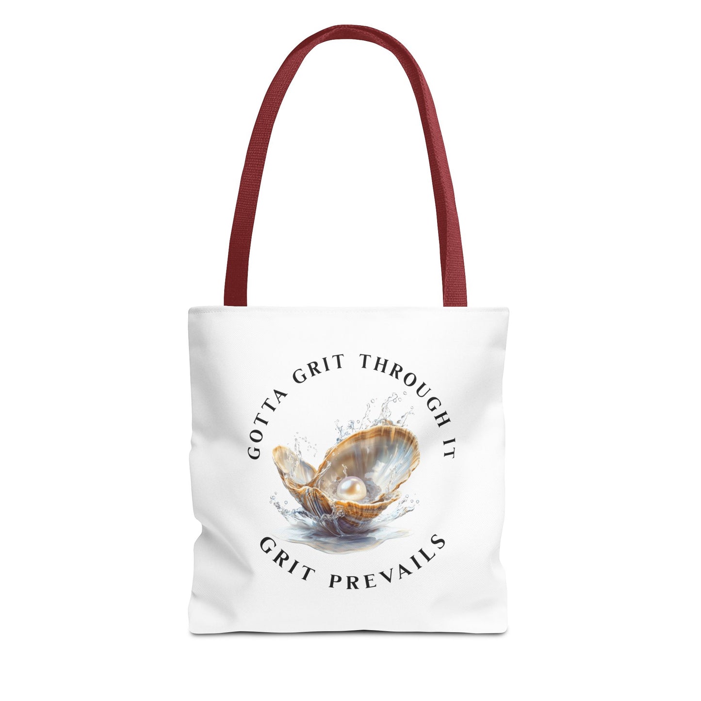 Tote Bag (AOP) With Print Design "Grit Prevails", Gotta Grit Through It Collection