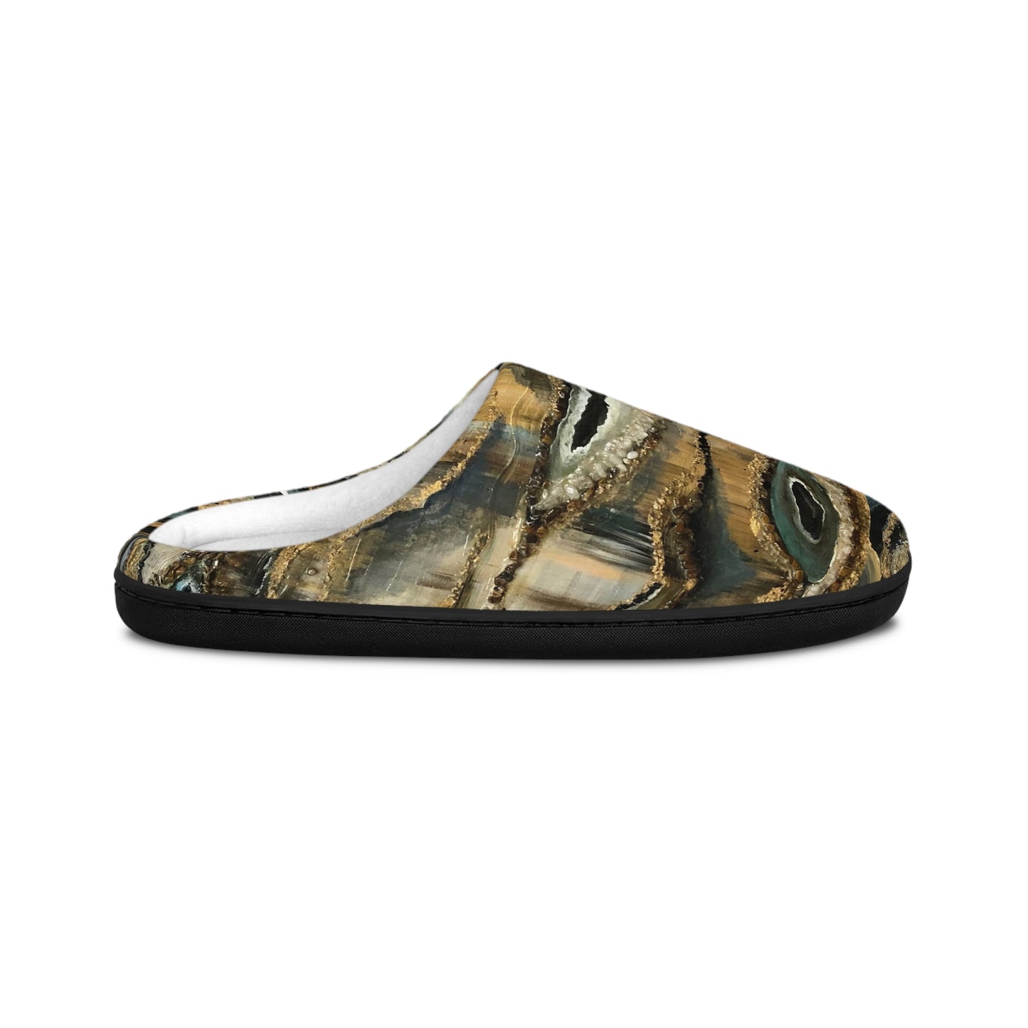 Men's Indoor Slippers, Whimsical Creek Bed Design with Life on the Bayou Collection