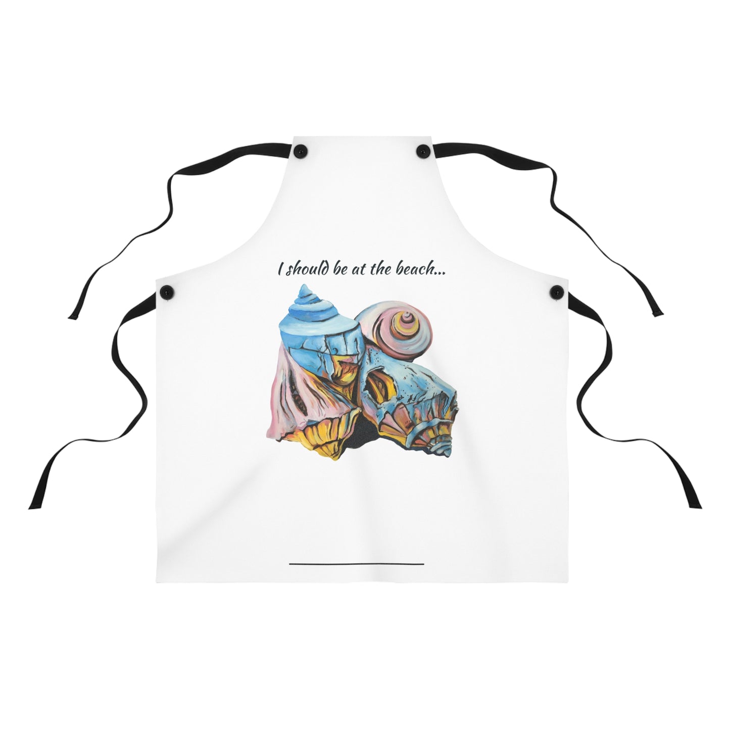 Apron (AOP), I Should Be At The Beach, Artsy Pastel Beach Shells, Beachwalker Club Collection