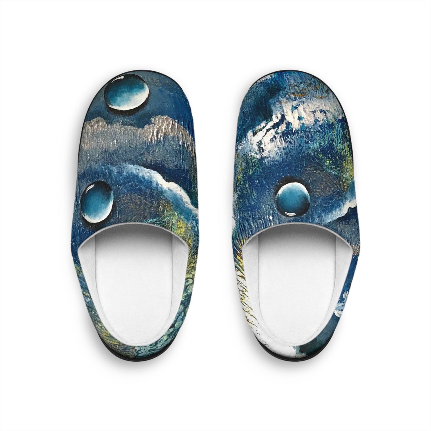 Men's Indoor Slippers, Whimsical Ocean Spray Design with Beachwalker Club Collection