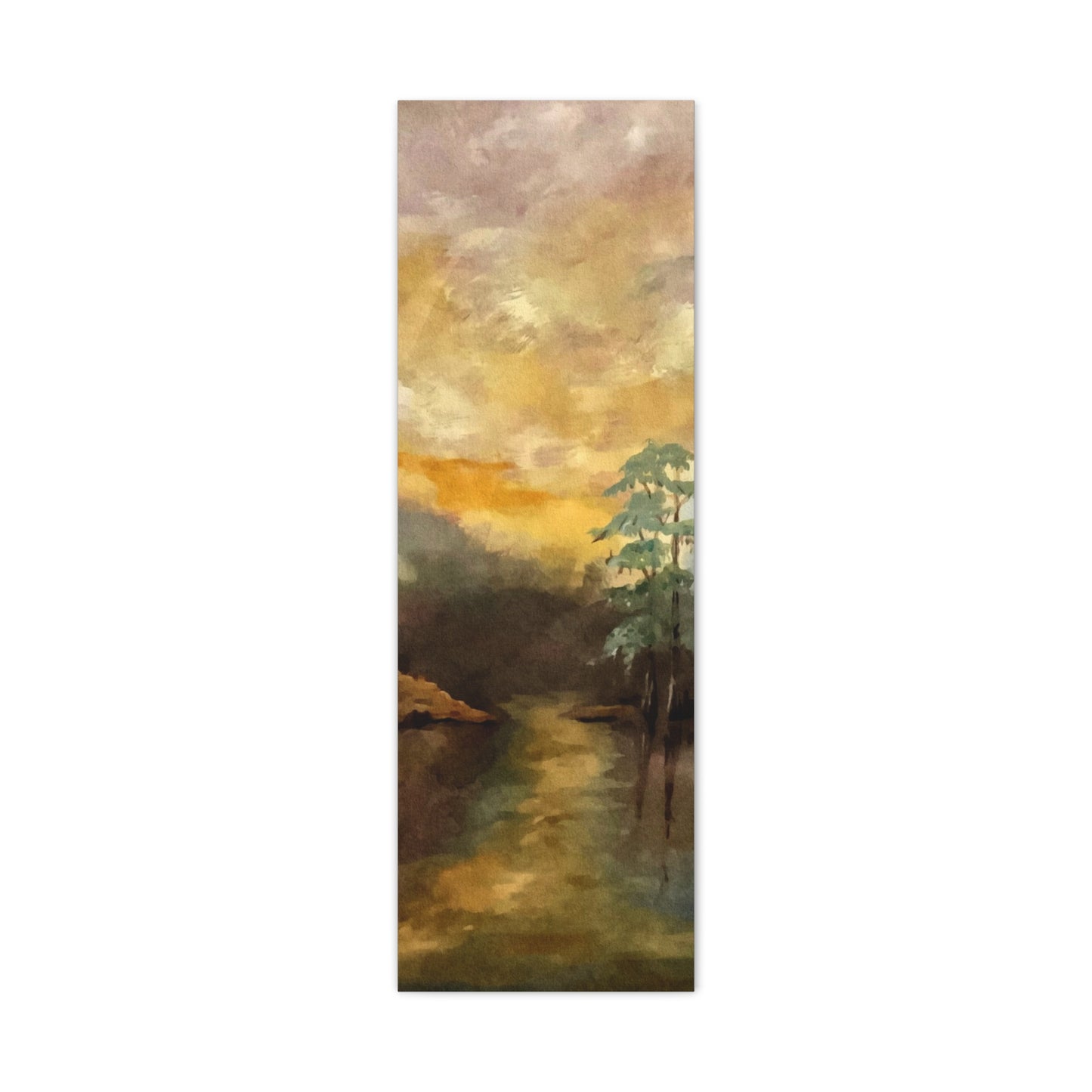 Canvas Gallery Wraps, Moon Lake Watercolor, FrediFreds Home Collection