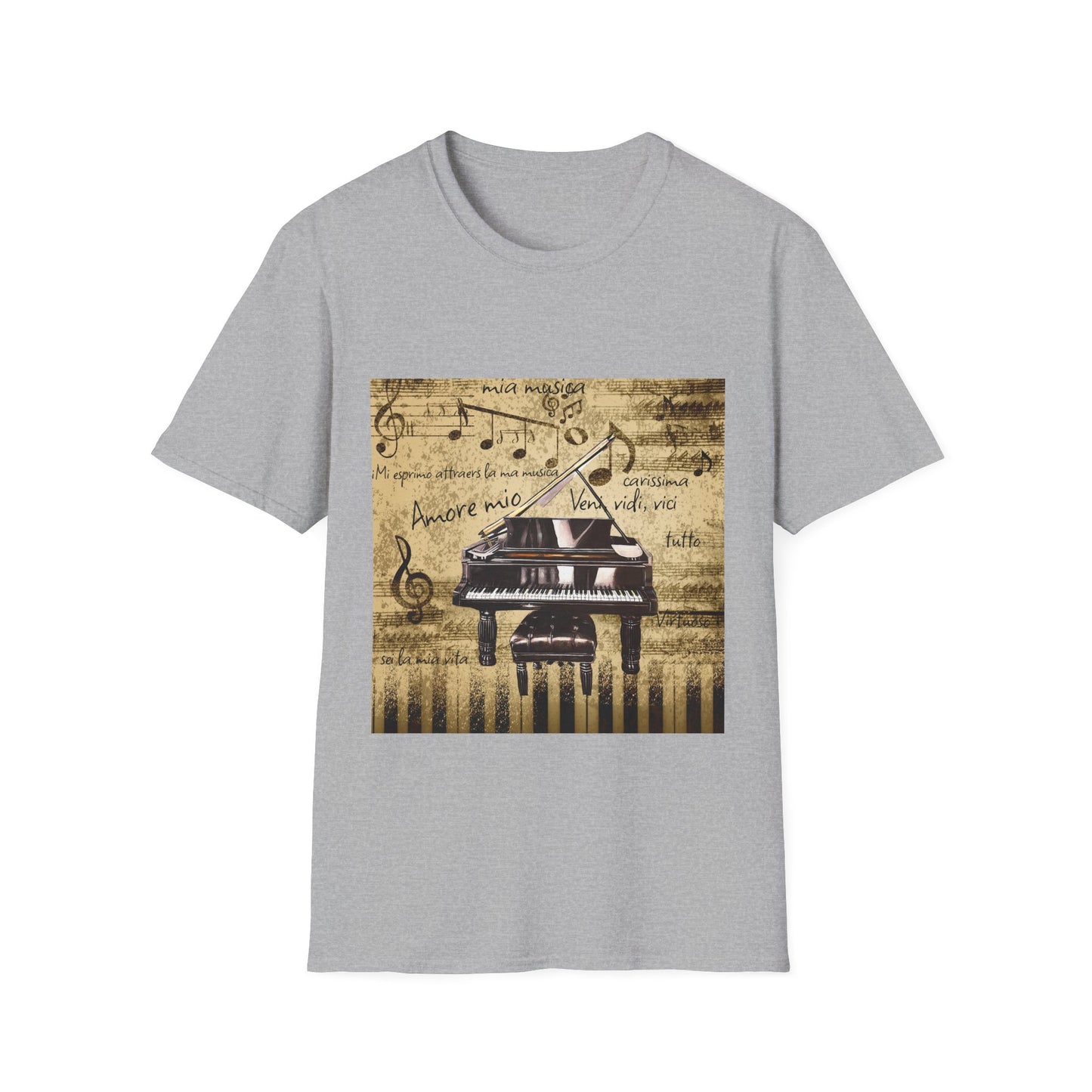 Unisex Softstyle T-Shirt, Pianist, Love Notes, Soul Music