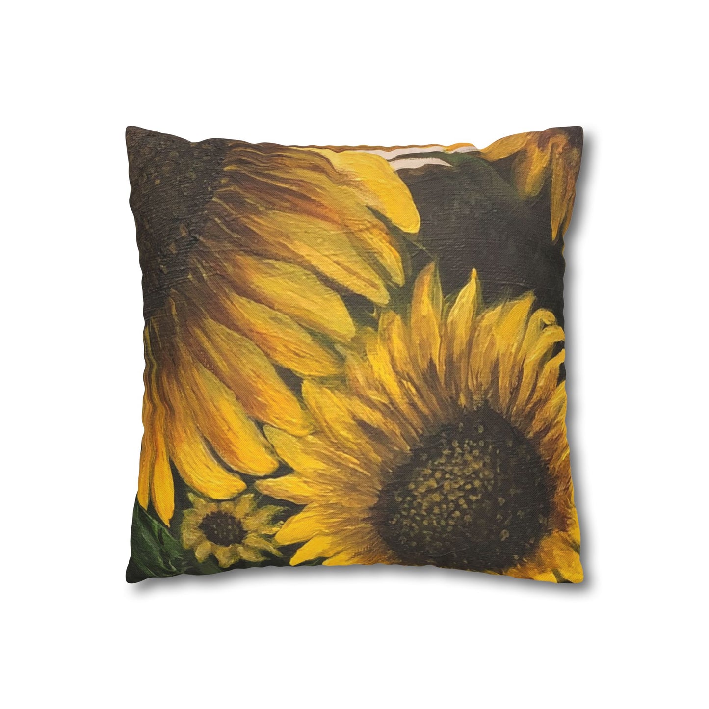 Spun Polyester Square Pillowcase, Sunflowers