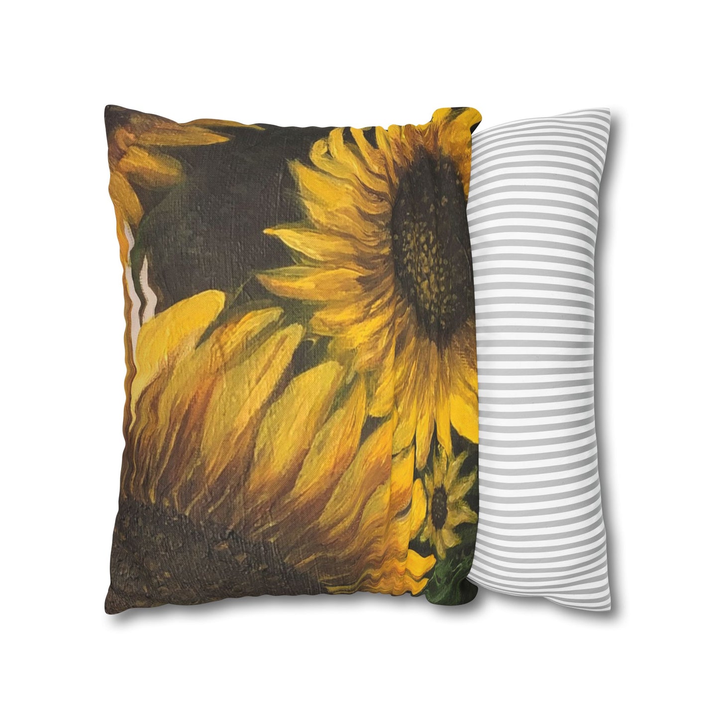 Spun Polyester Square Pillowcase, Sunflowers