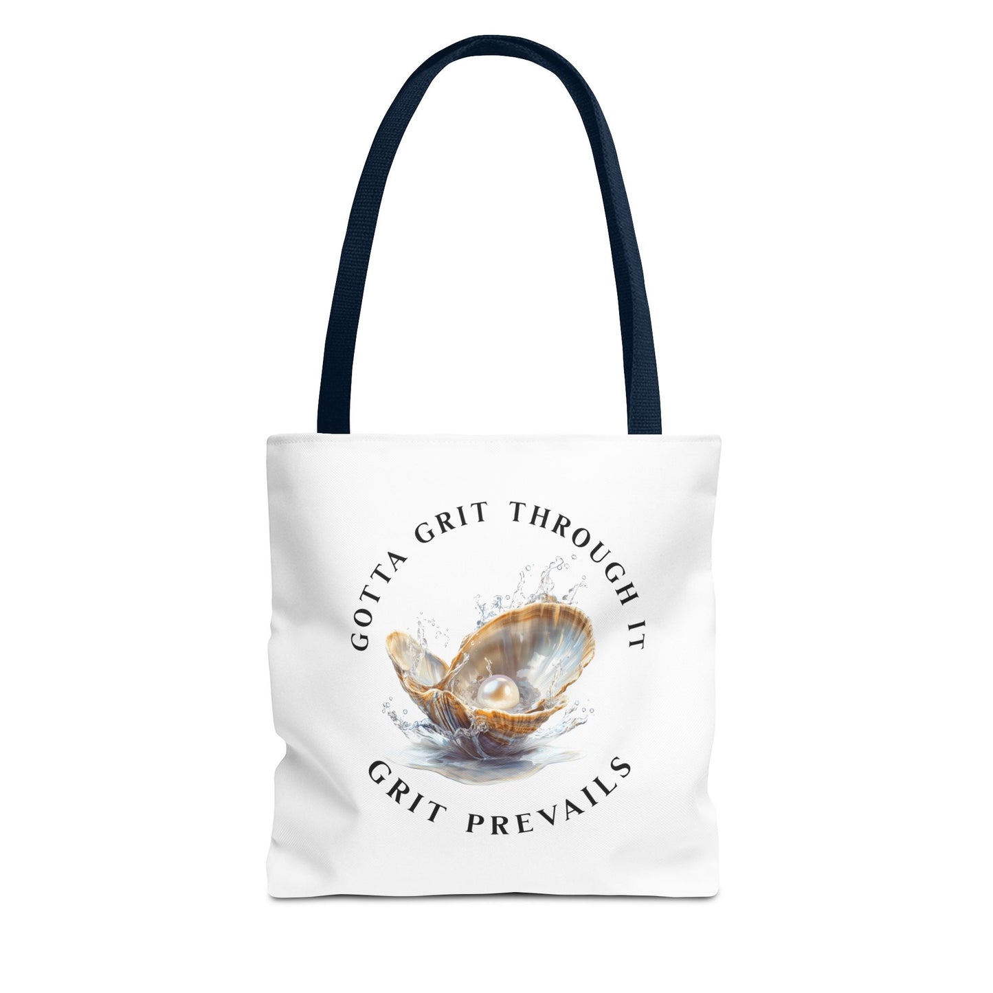 Tote Bag (AOP) With Print Design "Grit Prevails", Gotta Grit Through It Collection