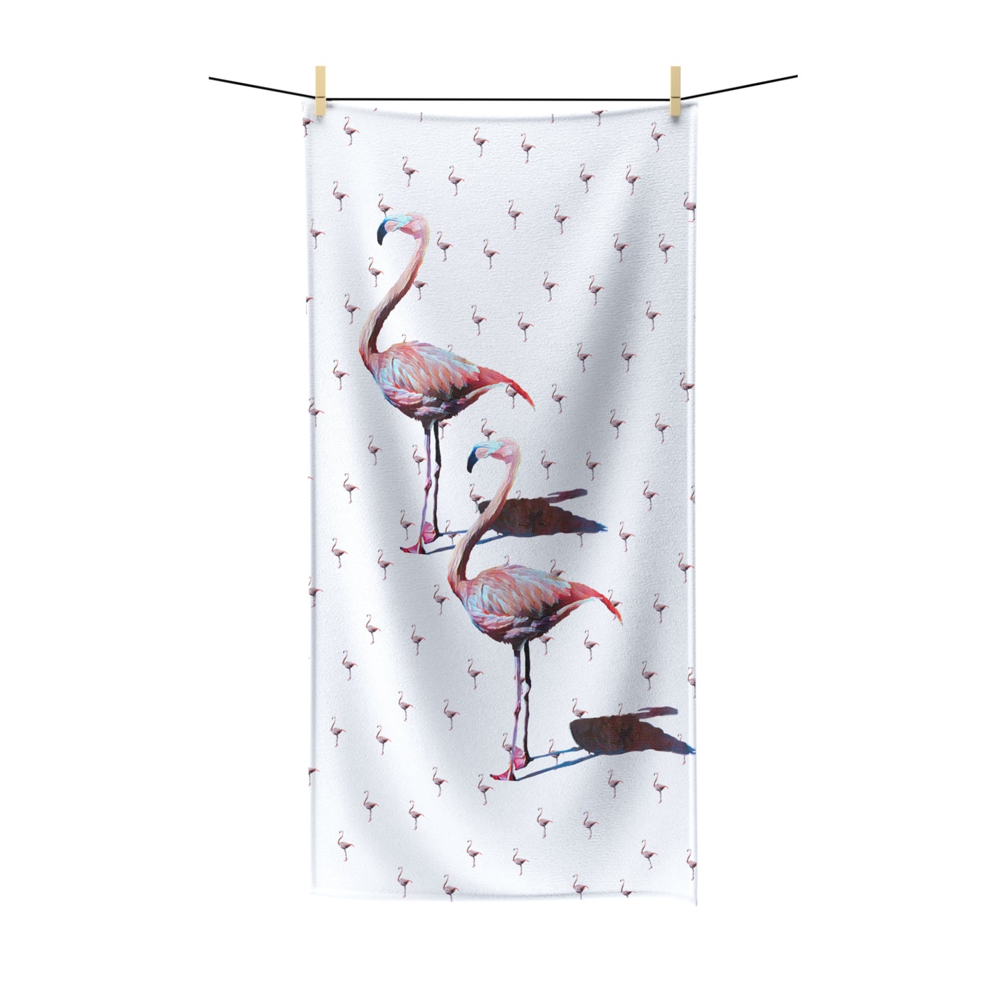 Polycotton Towel, Flamingo, Beachwalker Club Collection