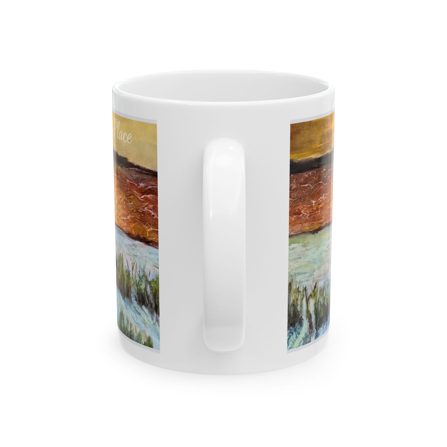 Ceramic Mug, (11oz, 15oz), Paradise, My Happy Place, Beachwalker Club Collection