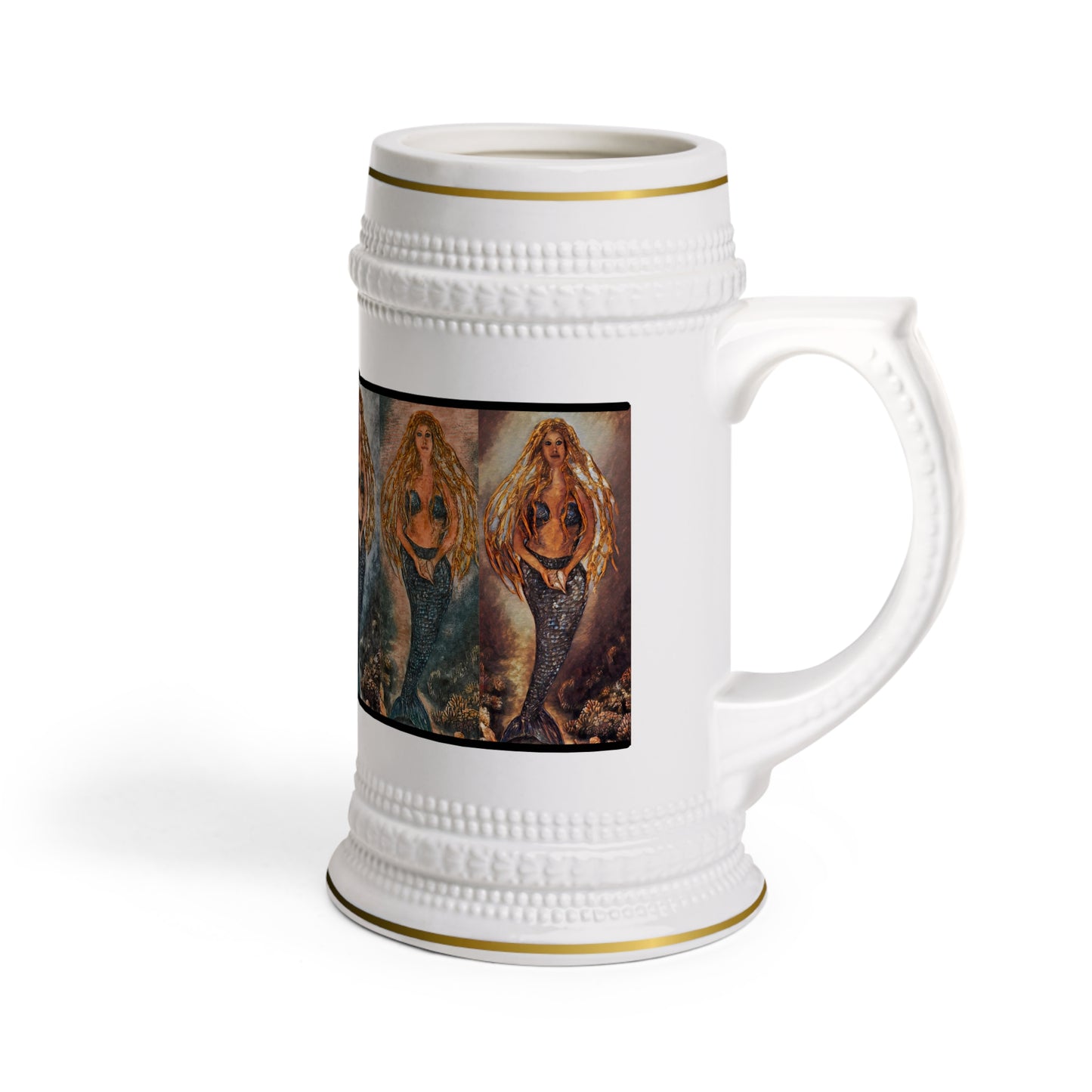 Beer Stein Mug, Mystical, Mermaid Art, Iva by the Sea