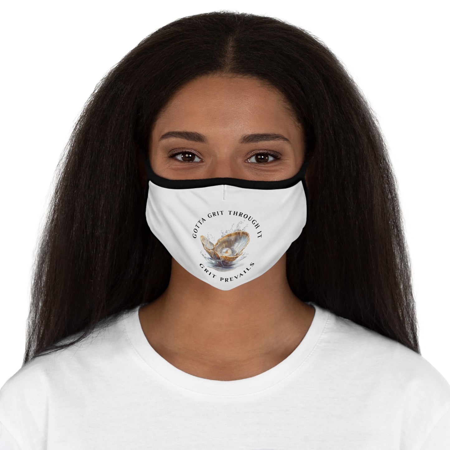 Fitted Polyester Face Mask, Grit Prevails, Gotta Grit Through It Collection