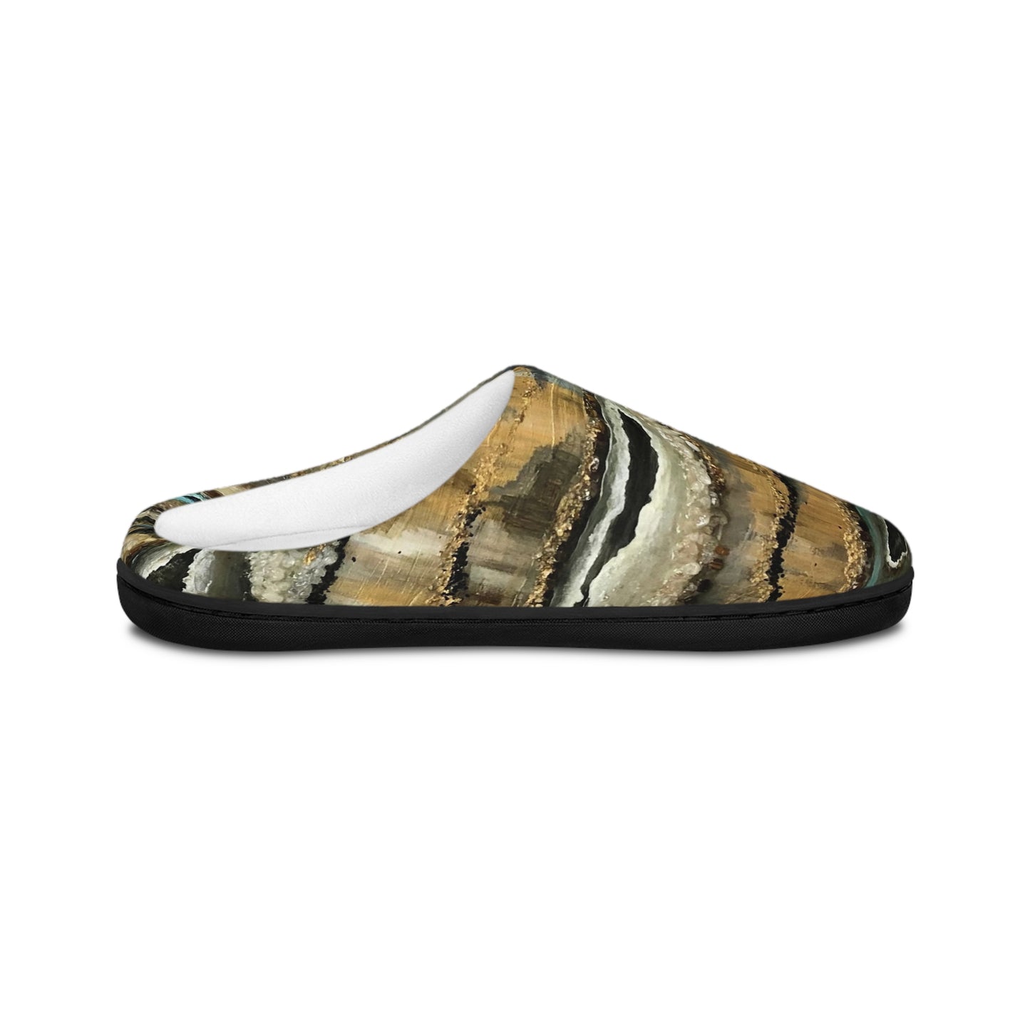 Men's Indoor Slippers, Whimsical Creek Bed Design with Life on the Bayou Collection