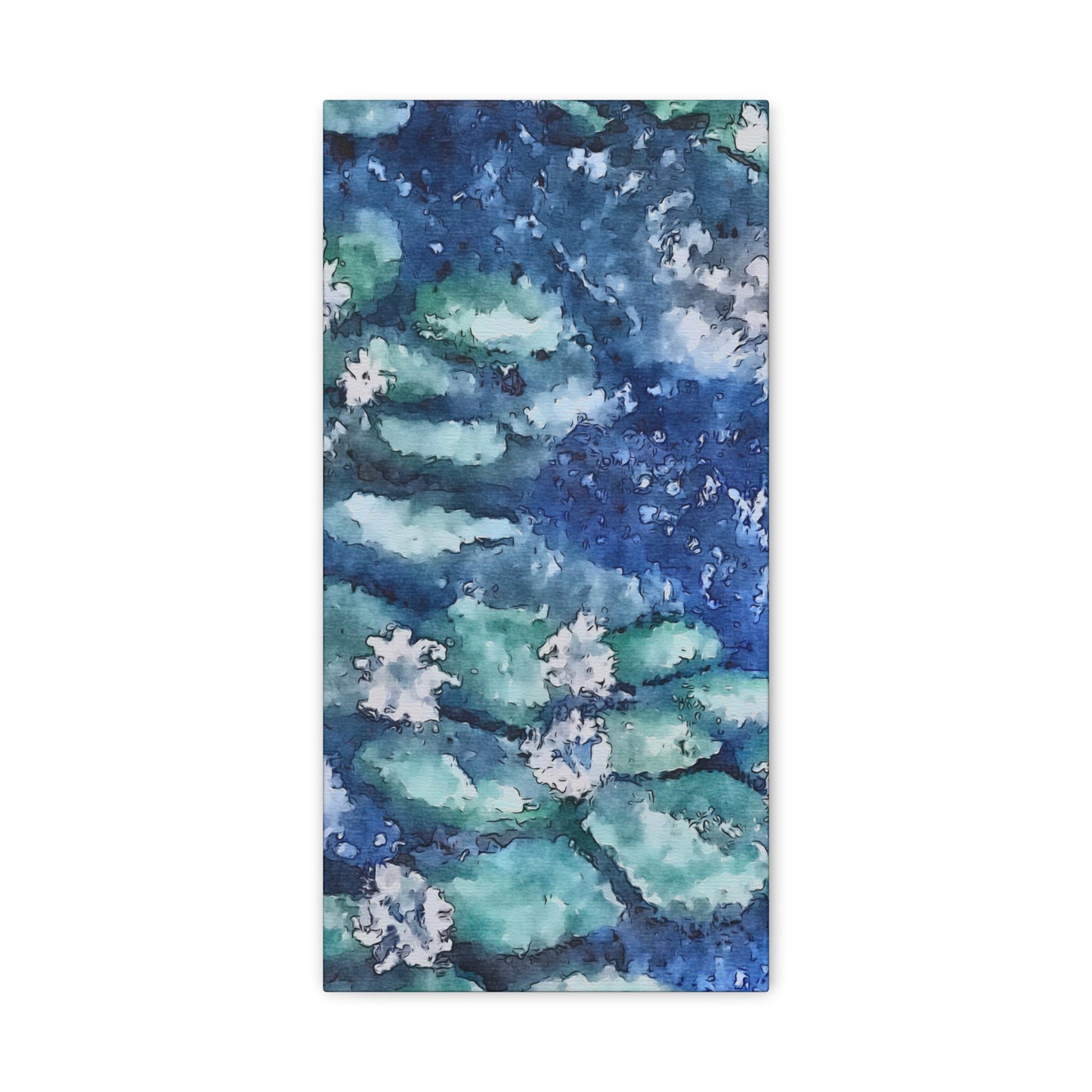 Matte Canvas, Stretched, 1.25", Water Lilies, Abstract, FrediFreds Home Collection
