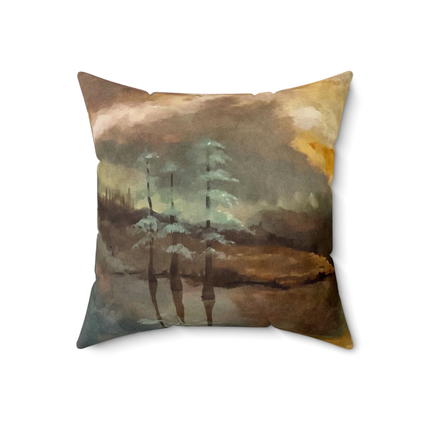 Spun Polyester Square Pillow, Moon Lake, FrediFreds Home Collection