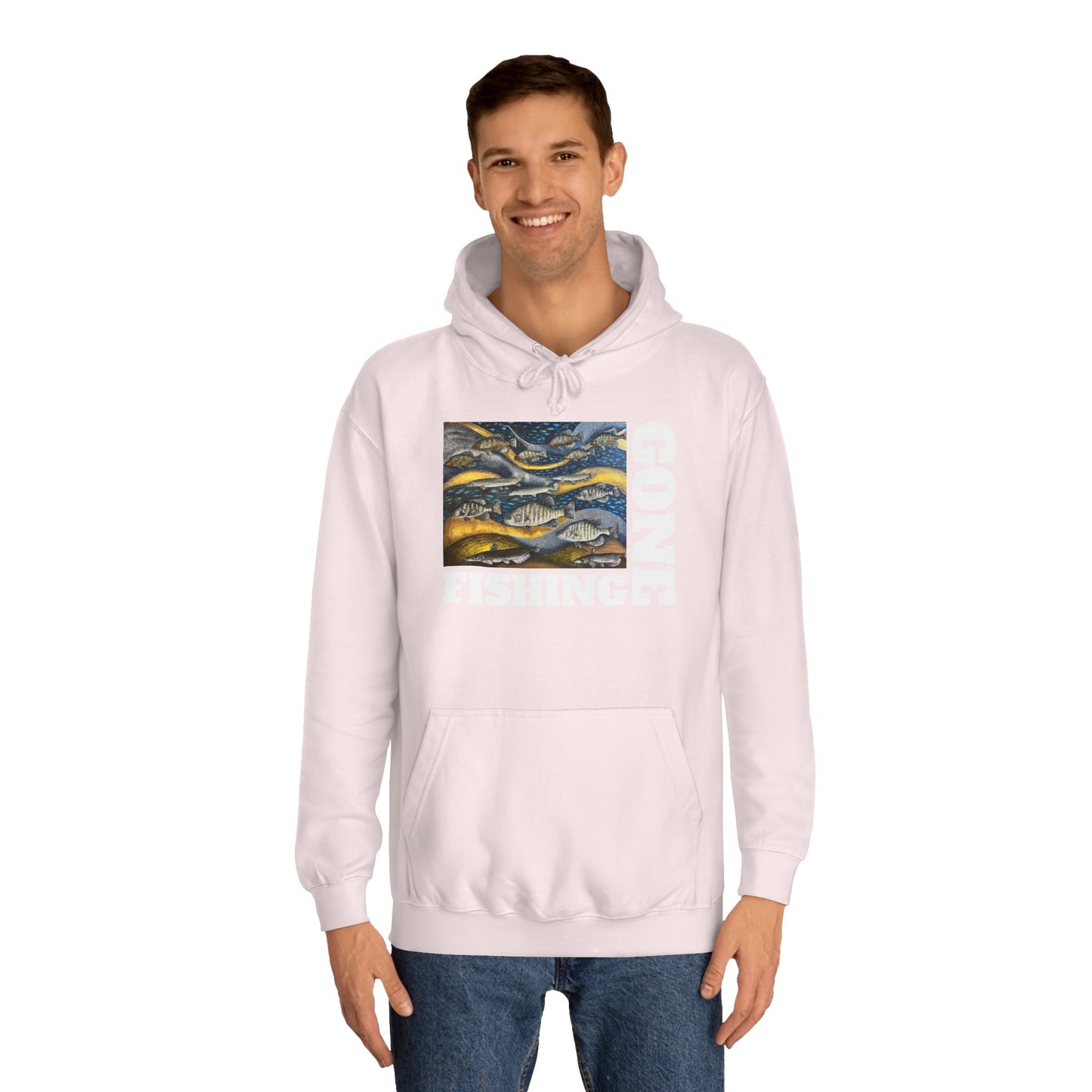 Unisex College Hoodie, Gone Fishing, FrediFreds Home Collection
