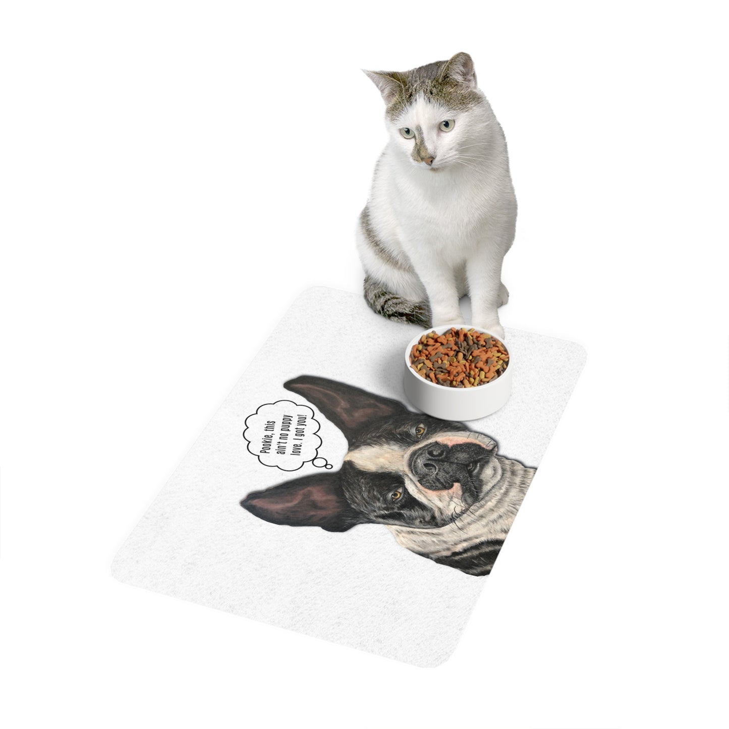 Pet Food Mat (12x18), Max Loves Pookie Collection