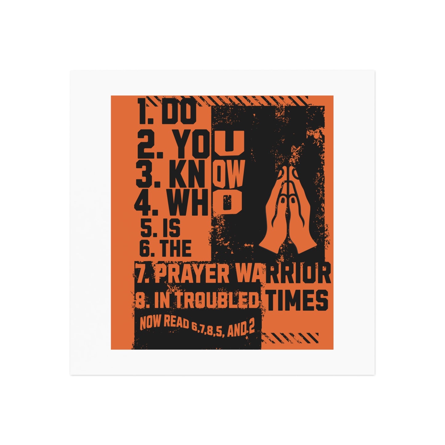 Square Magnet, "Prayer Warrior", FrediFreds Home Collection