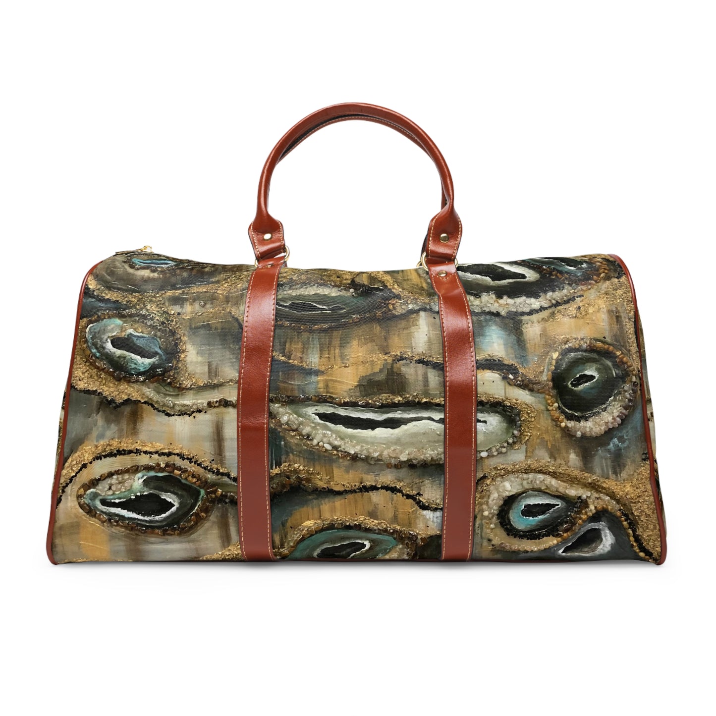 Waterproof Travel Bag, Abstract Printed Design, Creek Bed, Life on the Bayou Collection