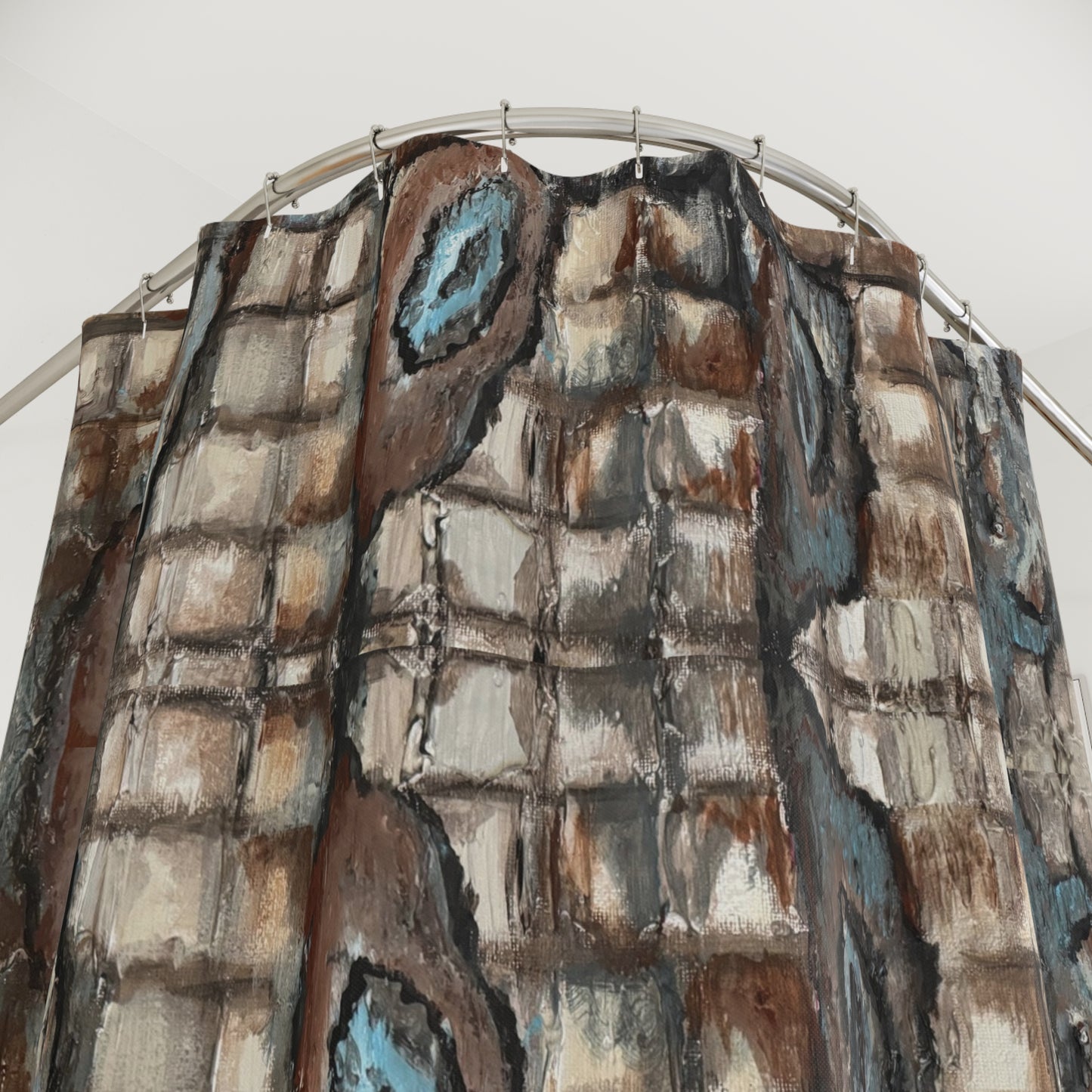 Shower Curtains, Artsy, Abstract Oyster Shells, Neutrals, FrediFreds Home Collection