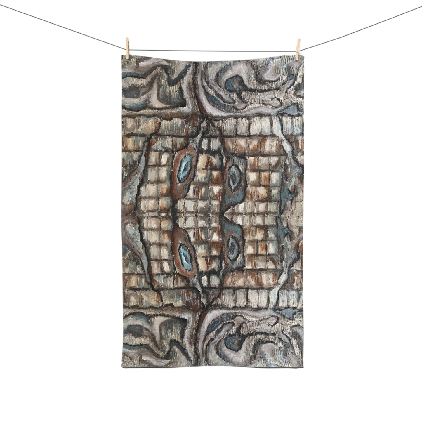 Hand Towel, Artsy, Abstract Oyster Shells, Neutrals, FrediFreds Home Collection