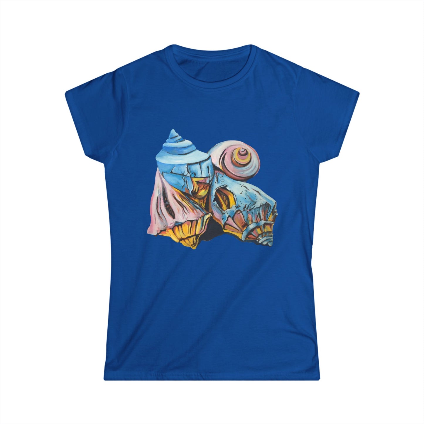 Women's Softstyle Tee, Beach Theme, Seashells