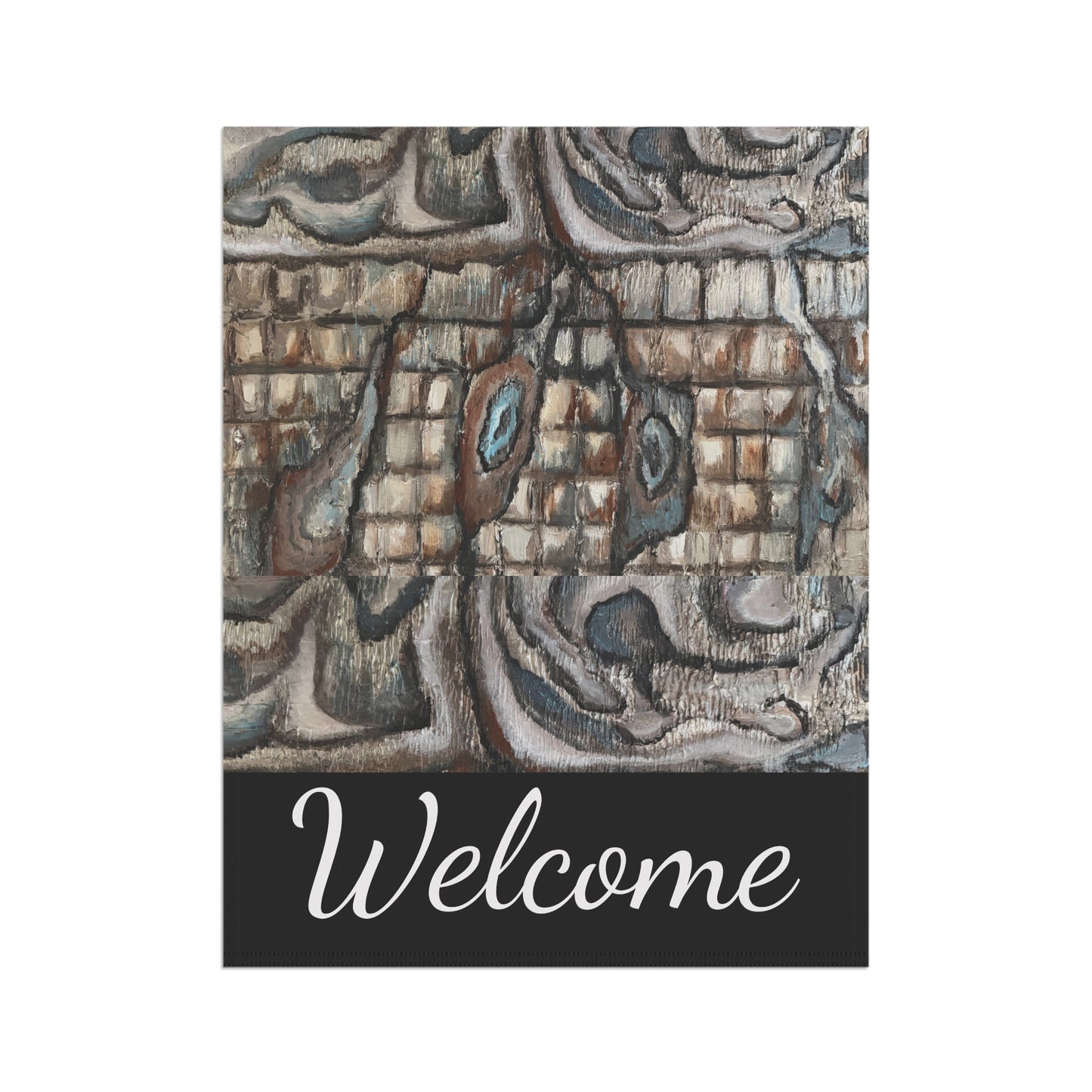 Garden & House Banner, Welcome, Abstract Oyster Shell, FrediFreds Home Collection