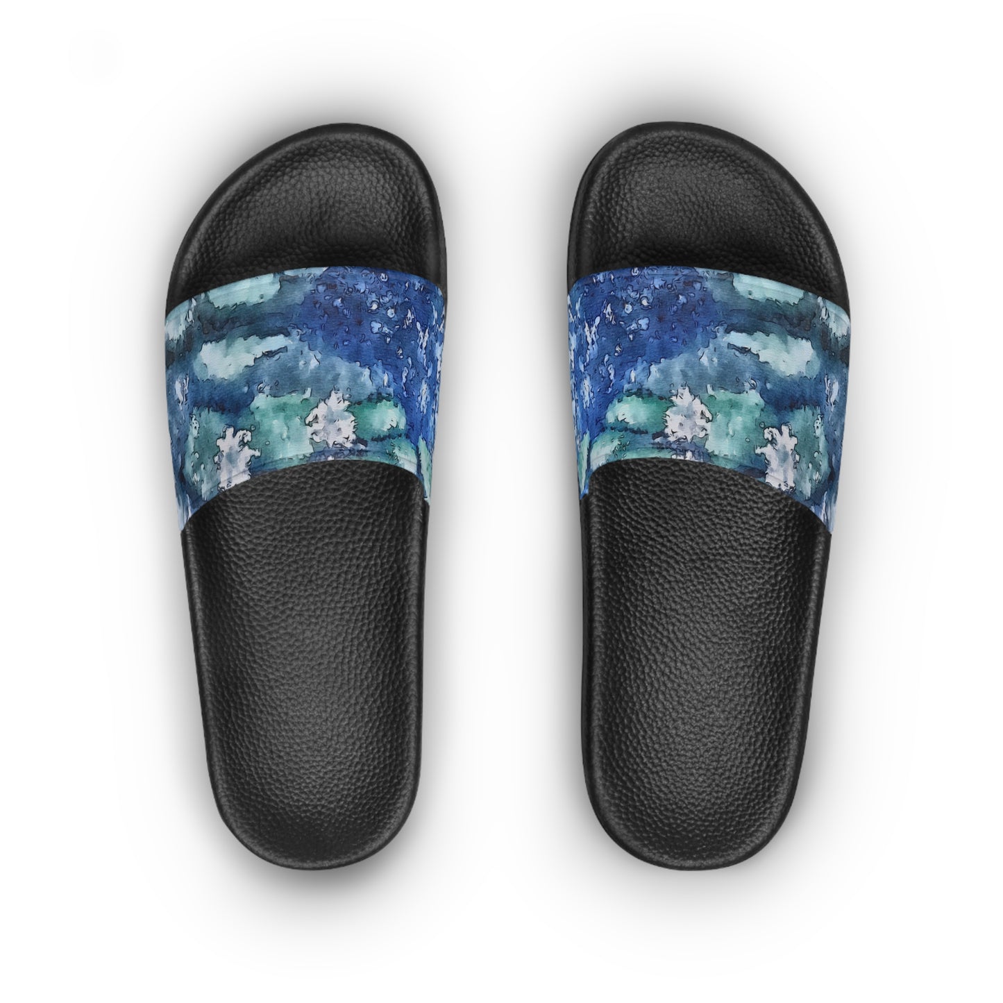 Women's Slide Sandals, Water Lillies, FrediFreds Home Collection