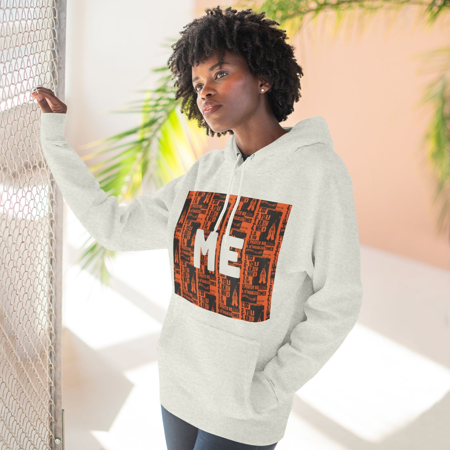 Three-Panel Fleece Hoodie "Prayer Warrior", FrediFreds Home Collection