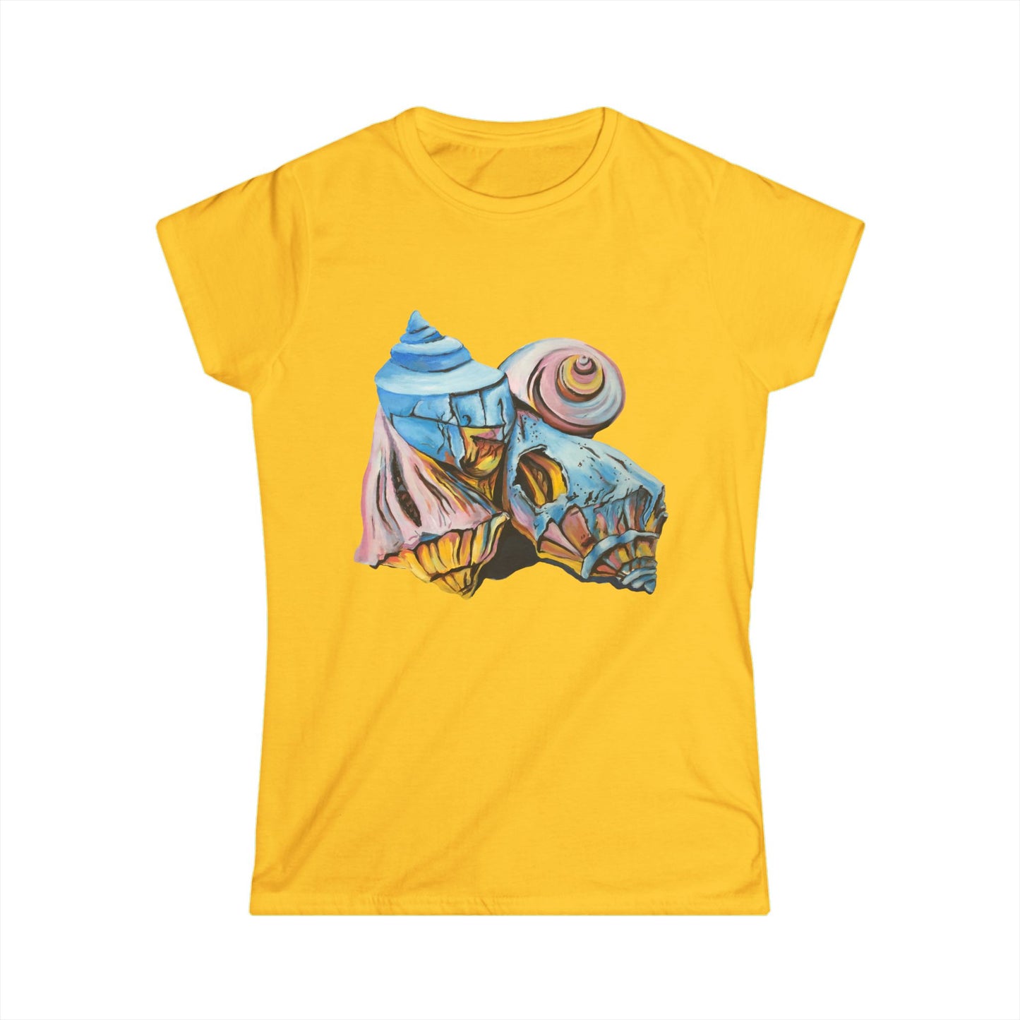 Women's Softstyle Tee, Beach Theme, Seashells