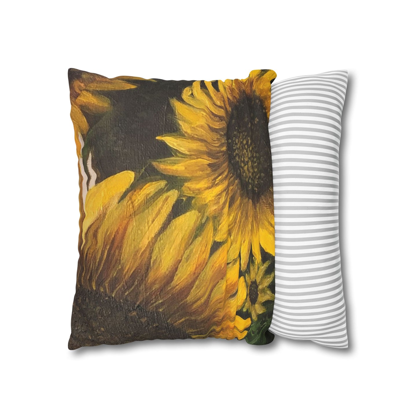 Spun Polyester Square Pillowcase, Sunflowers