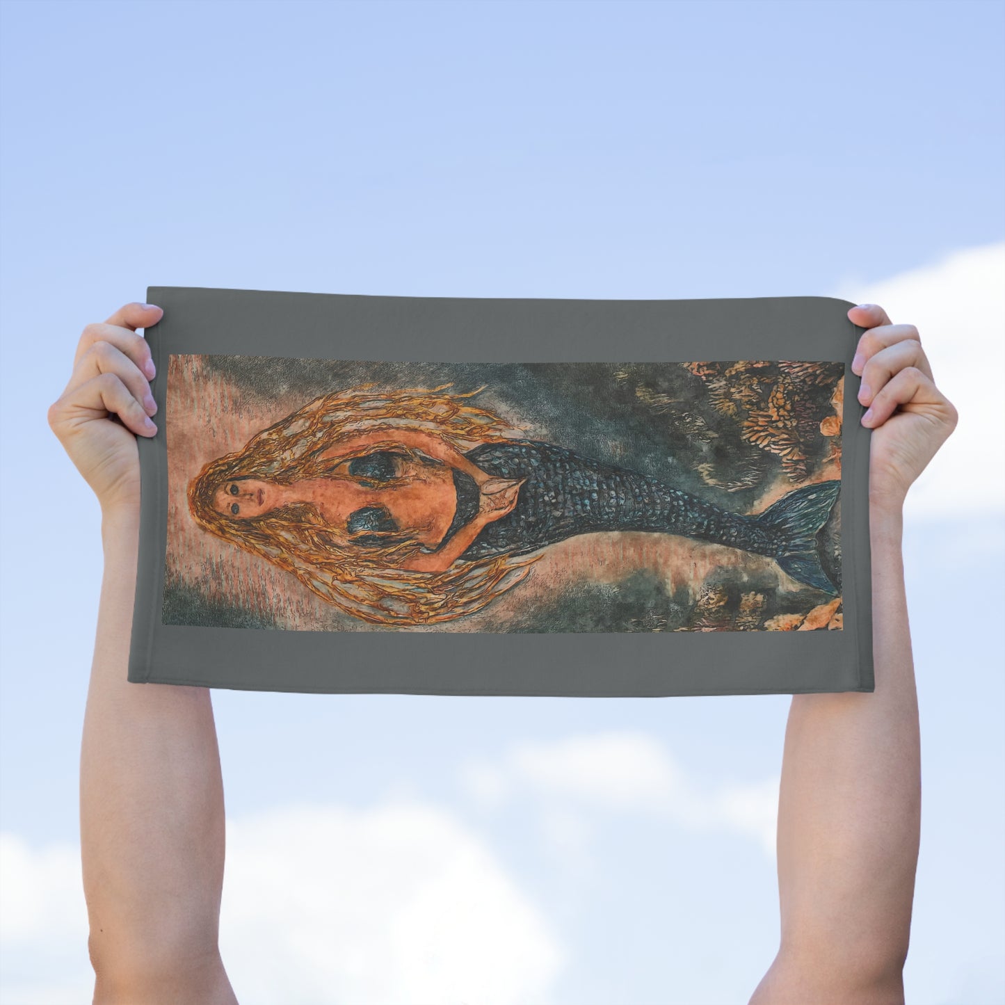 Rally Towel, 11x18, Iva by the Sea, Mermaid, Beachwalker Club Collection