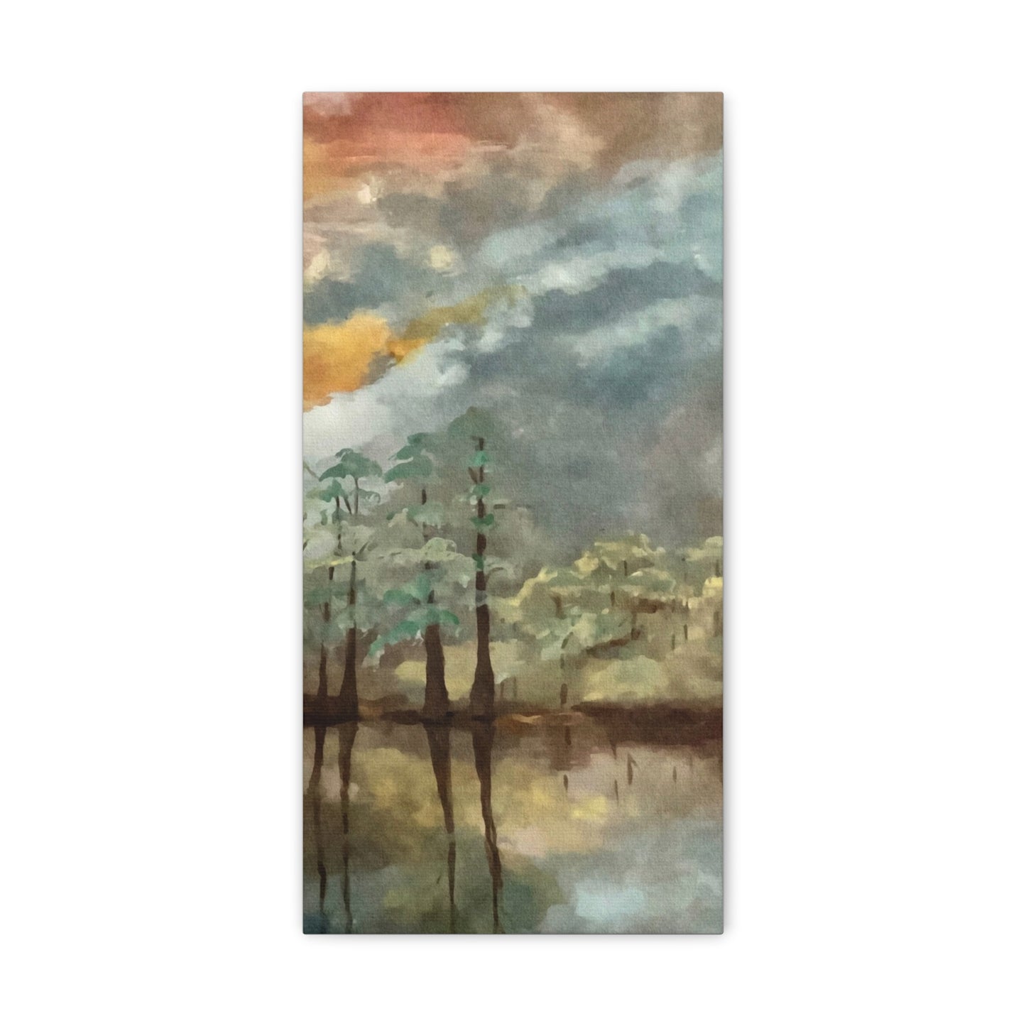 Canvas Gallery Wraps, Moon Lake Watercolor, FrediFreds Home Collection